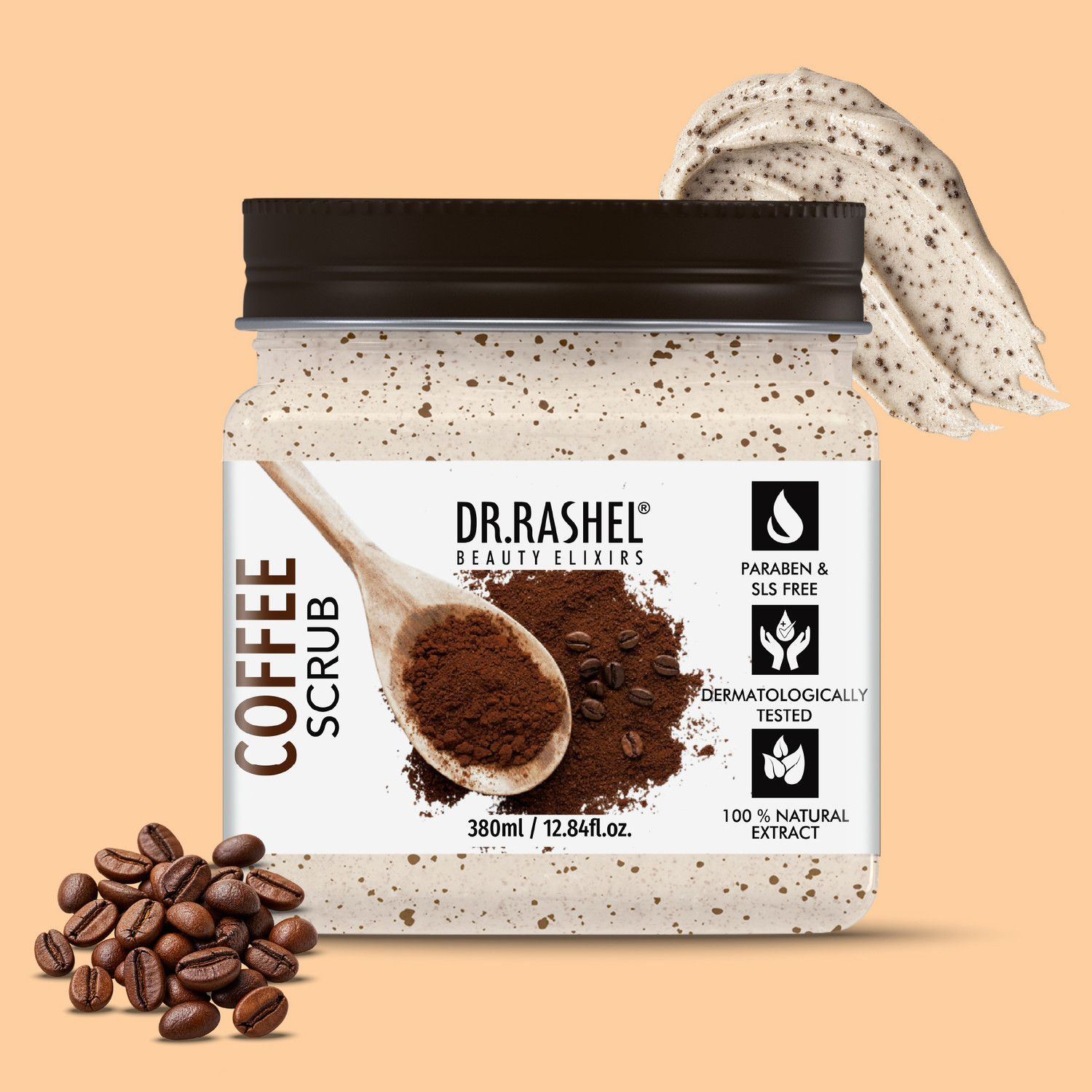 Image of DR.RASHEL Coffee Scrub For Face & Body with Coffee Extracts & Vitamins | Skin Revitalizing Scrub