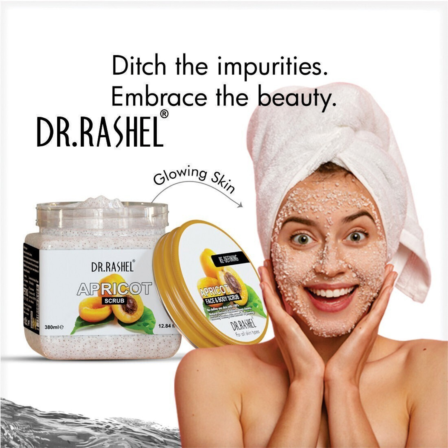 Image of DR.RASHEL Apricot Scrub For Face & Body with Apricot Extracts | Gentle Exfoliating Scrub