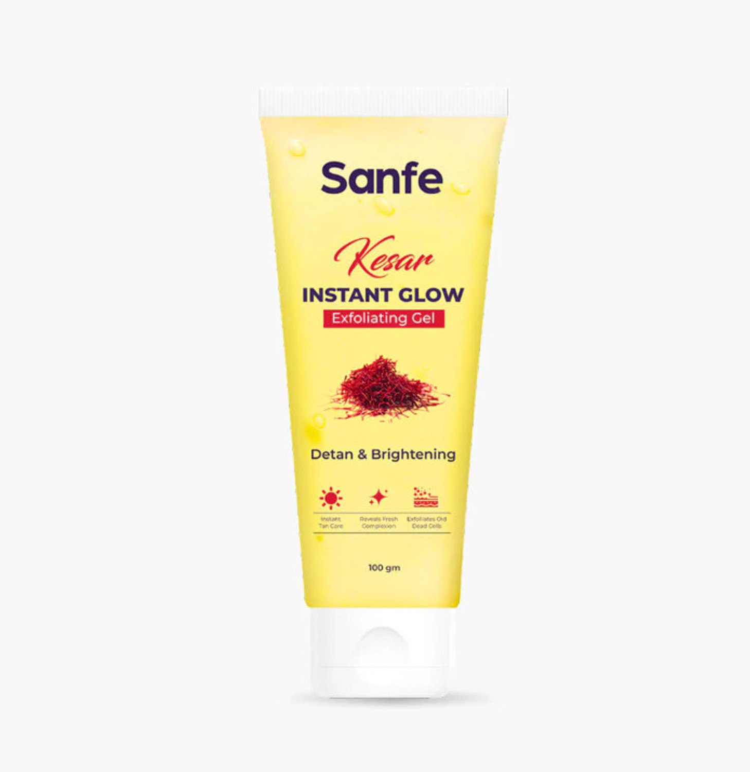 Sanfe Kesar Instant Glow Exfoliating Gel AHA-Based Dead Skin & Tan Removal Scrub