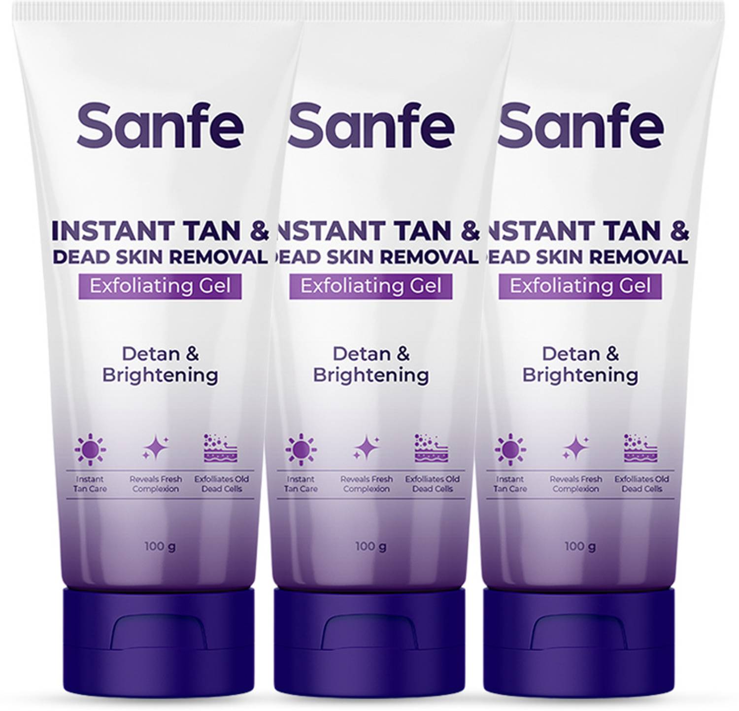 Sanfe Instant Tan & Dead Skin Removal Exfoliating Gel - Pack of 3 - Image 1