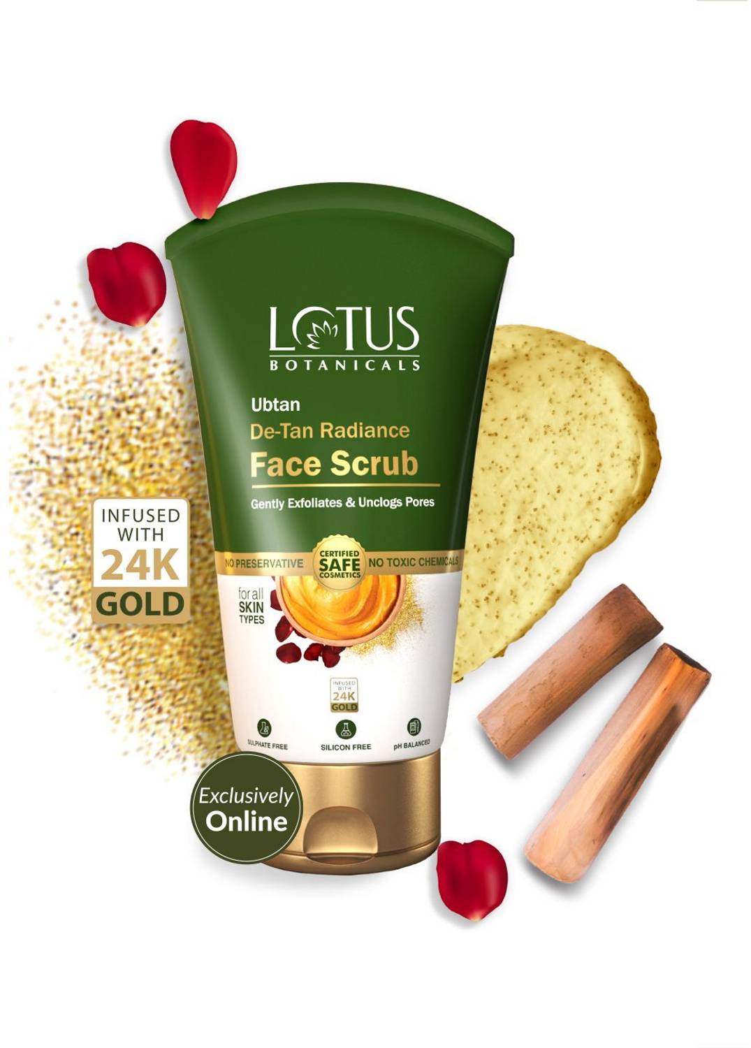 Lotus Botanicals Ubtan De-Tan Radiance Face Scrub For Gentle Exfo