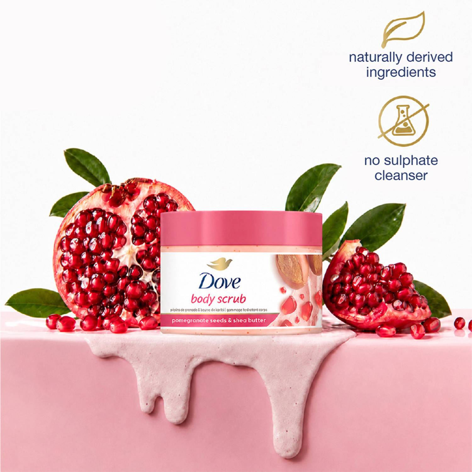 DOVE Exfoliating Scrub Shea Butter Pomegranate Seeds