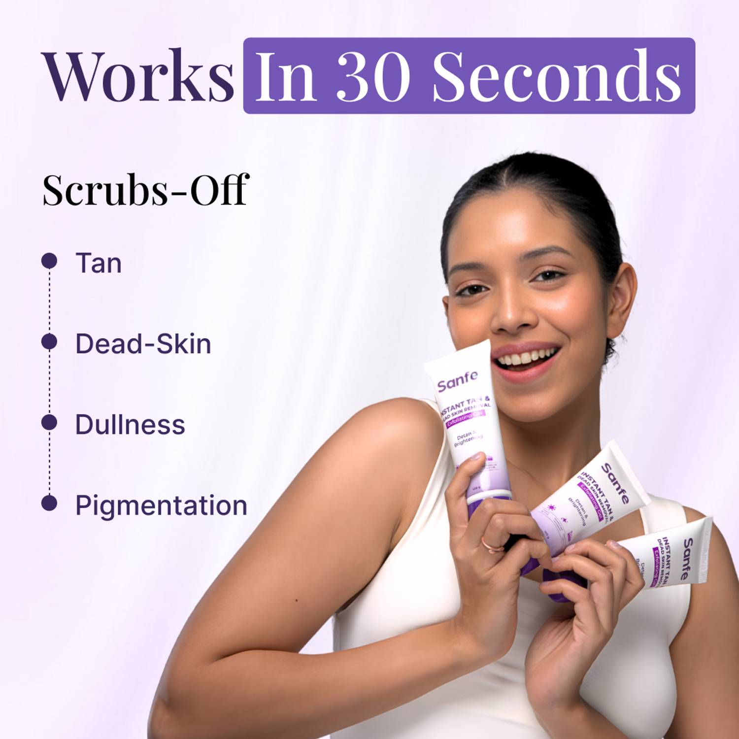 Sanfe Instant Tan & Dead Skin Removal Exfoliating Gel - Image 2