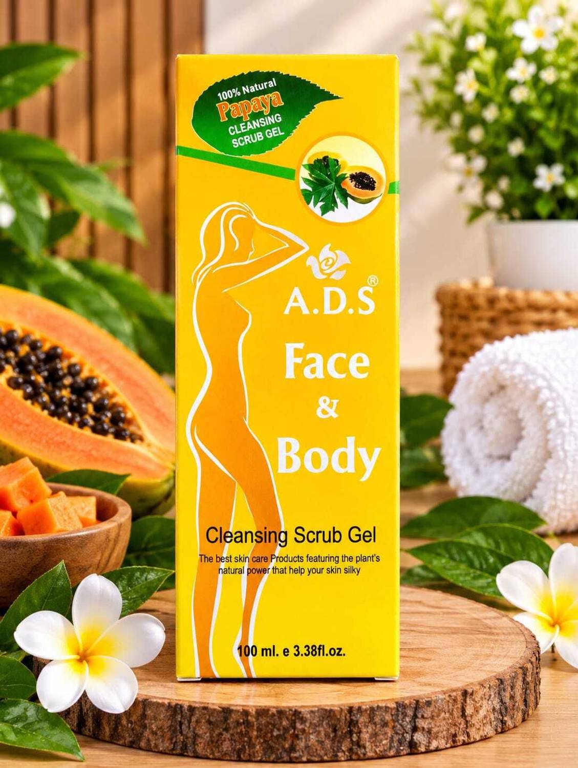 ads Face And Body Cleansing Papaya Scrub Gel-d38 Scrub