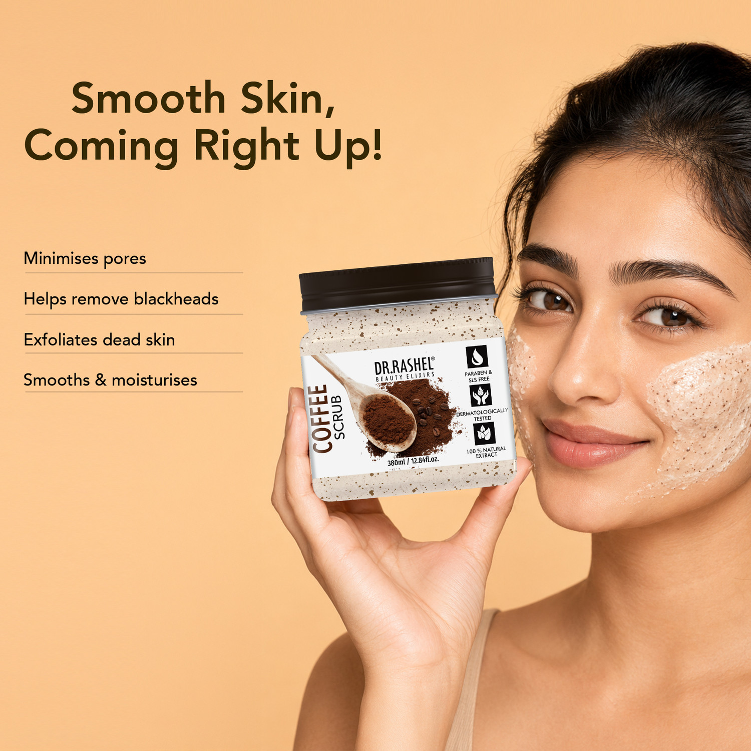 Image of DR.RASHEL Coffee Scrub For Face & Body with Coffee Extracts & Vitamins | Skin Revitalizing Scrub