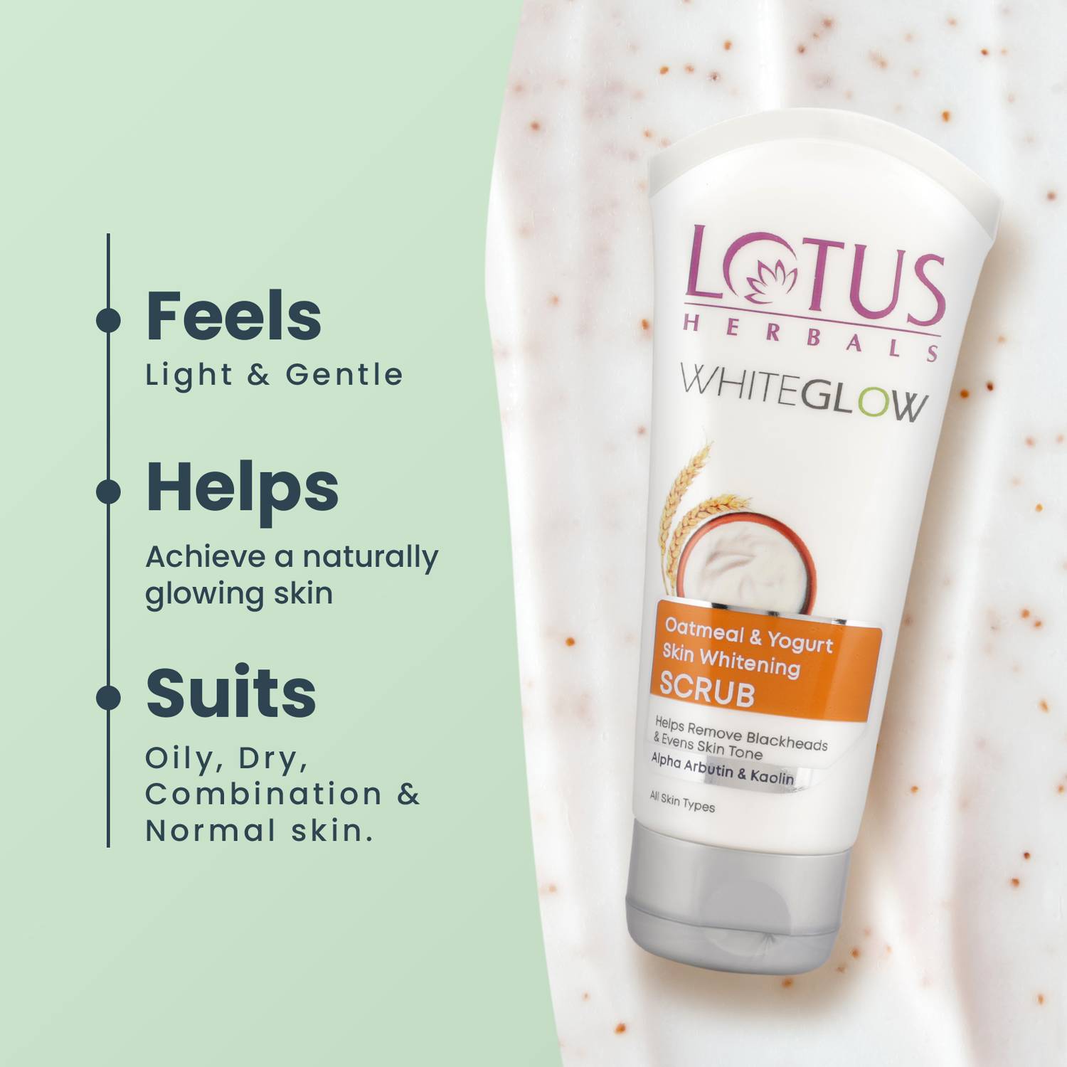 LOTUS HERBALS WhiteGlow Oatmeal & Yogurt Skin Brightening Scrub - Image 4