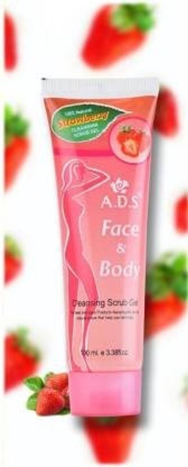 ads Face And Body Cleansing Strawberry Gel Scrub-d25 Scrub