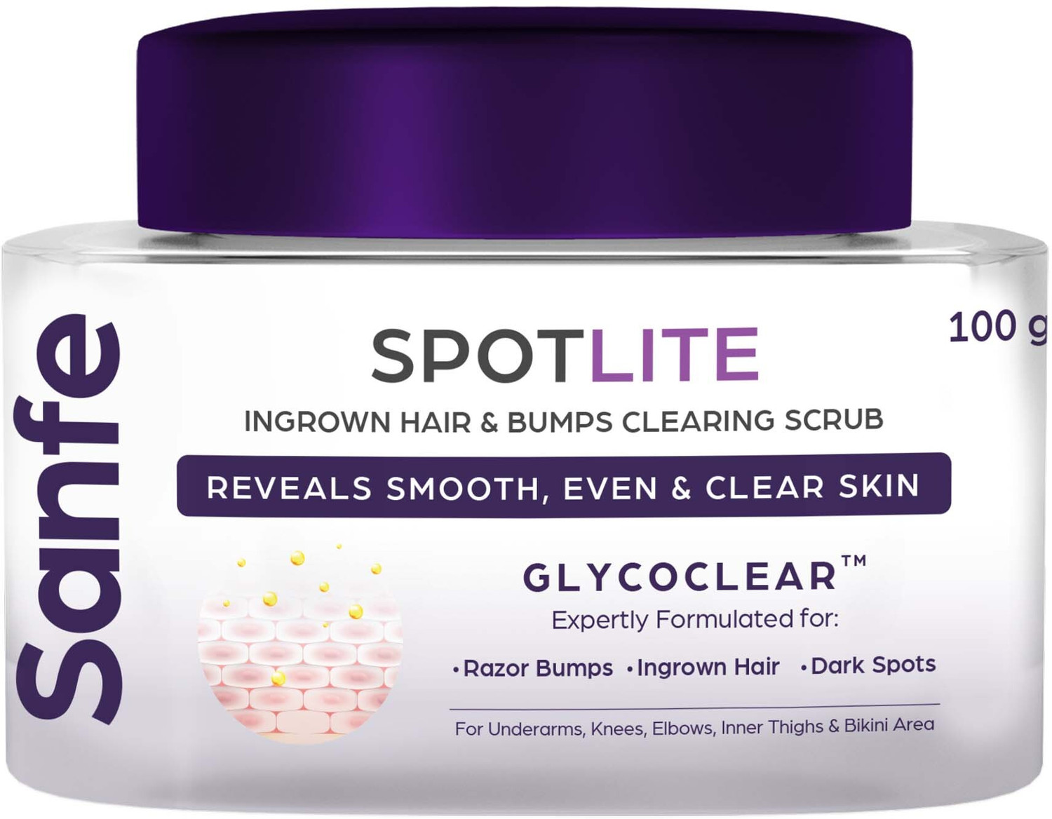 Sanfe Spotlite Ingrown Hair & Bump Clearing Body Scrub For Dark Underarm,Inner Thigh Scrub