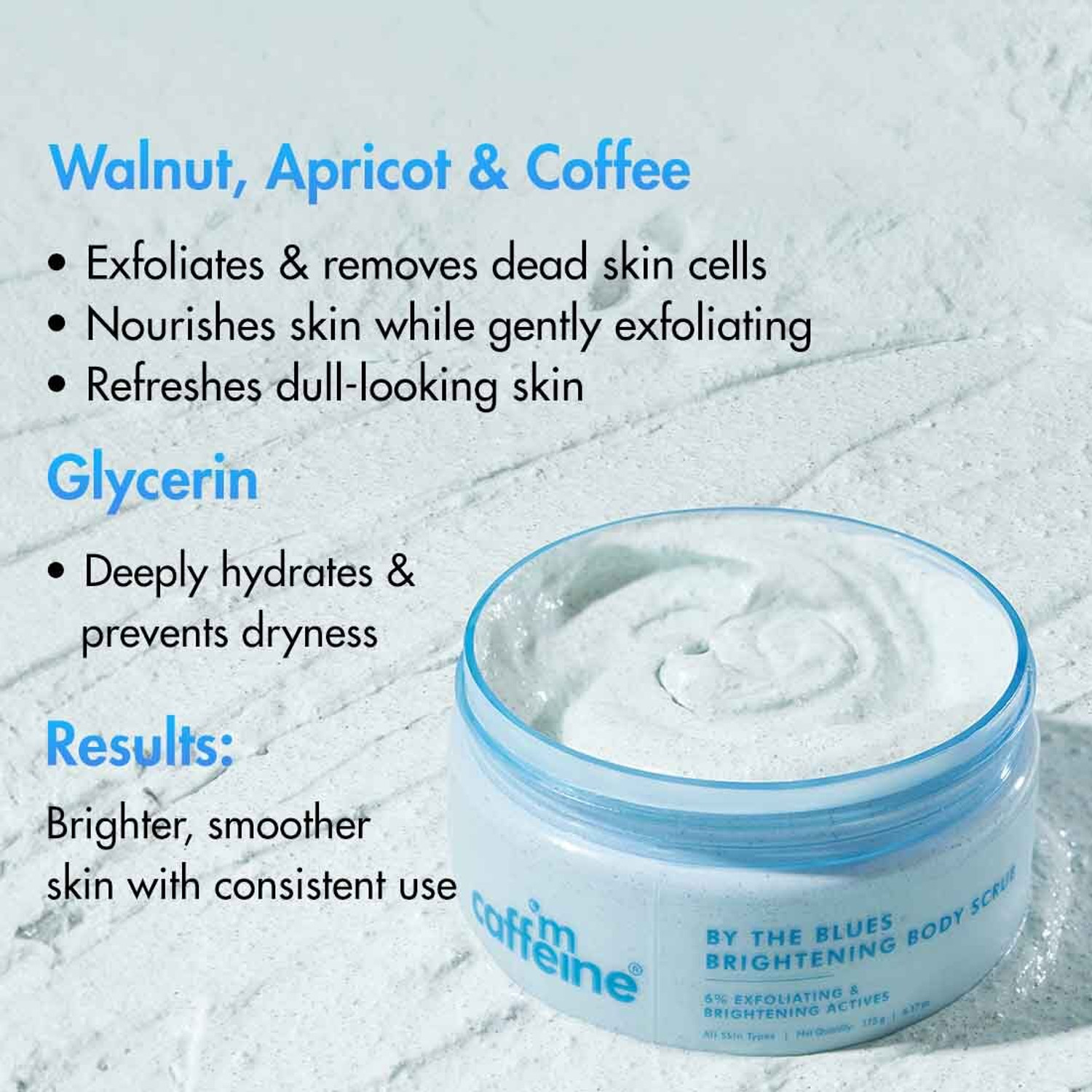 Image of mCaffeine Brightening & Exfoliating Body Scrub, 6% Multi-Action Actives with Niacinamide Scrub