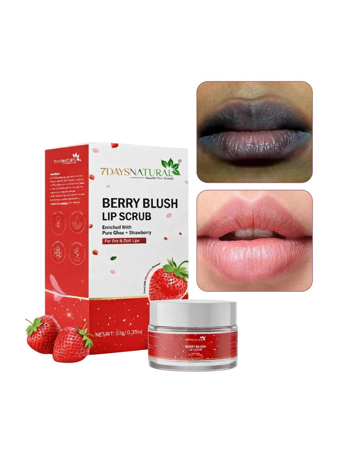 7days natural Lip Balm Scrub For Lightening & Brightening Dark Lips  Scrub