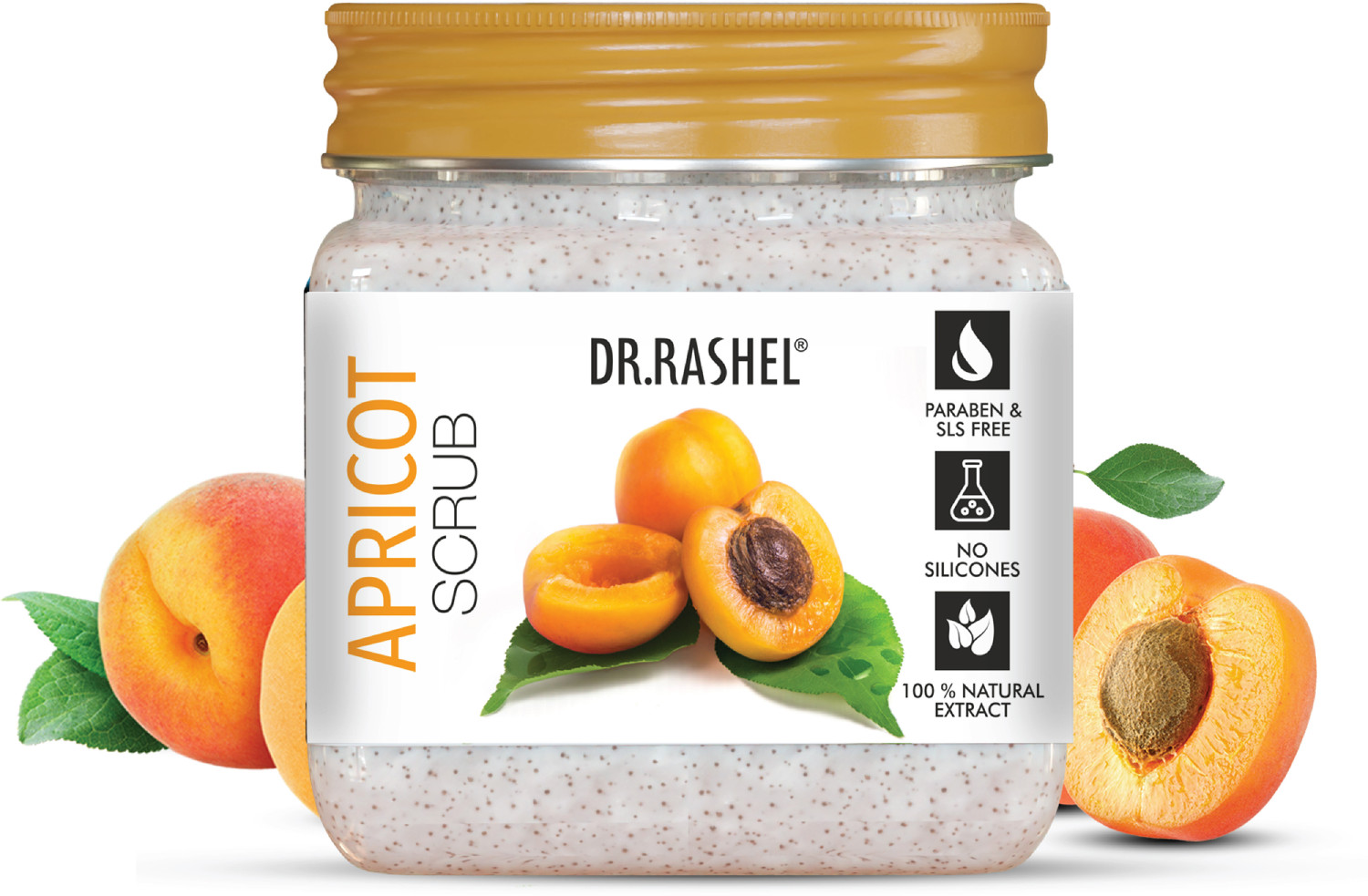 Image of DR.RASHEL Apricot Scrub For Face & Body with Apricot Extracts | Gentle Exfoliating Scrub