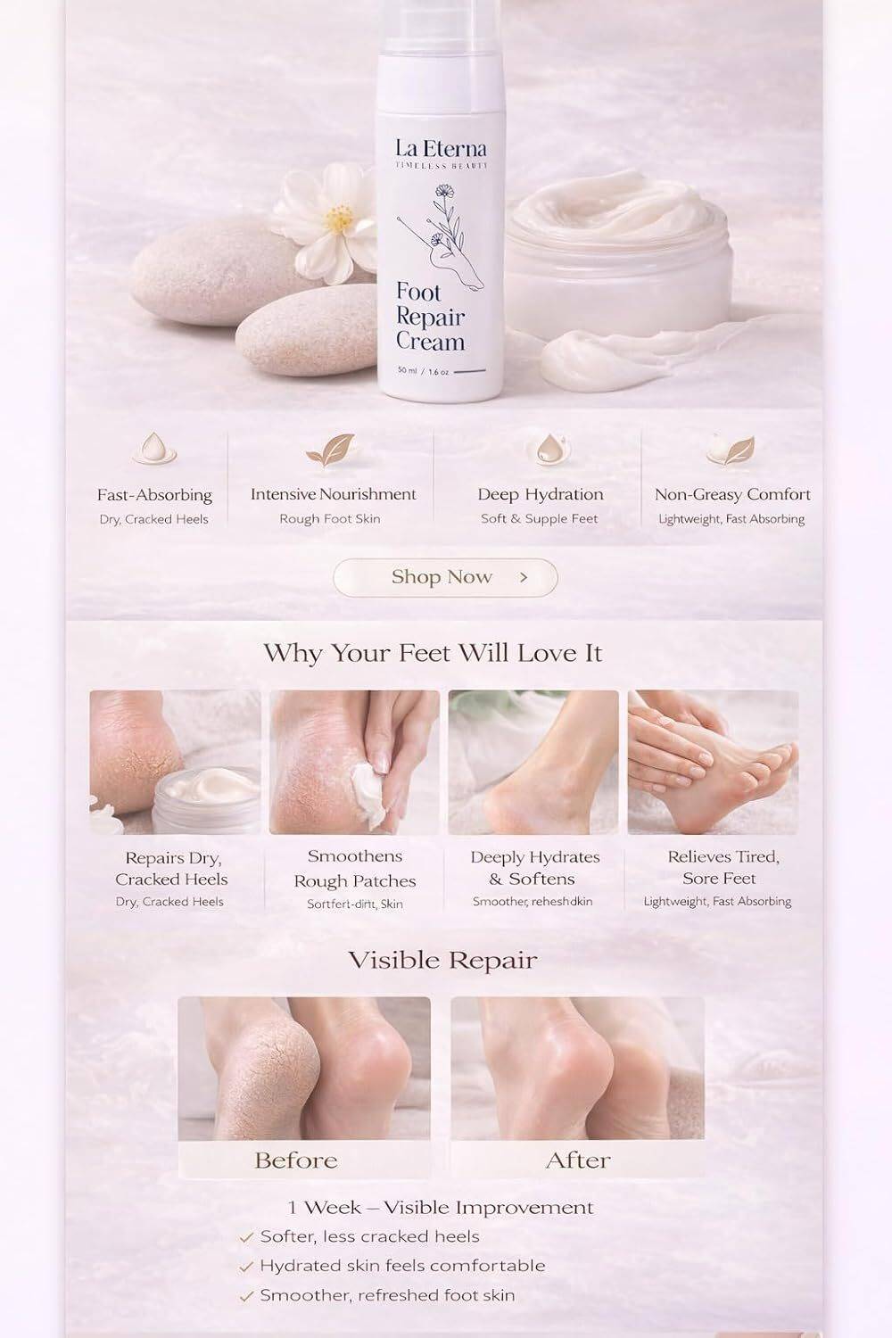 La Eterna Intensive Heel Repair Cream 50ml - Image 4
