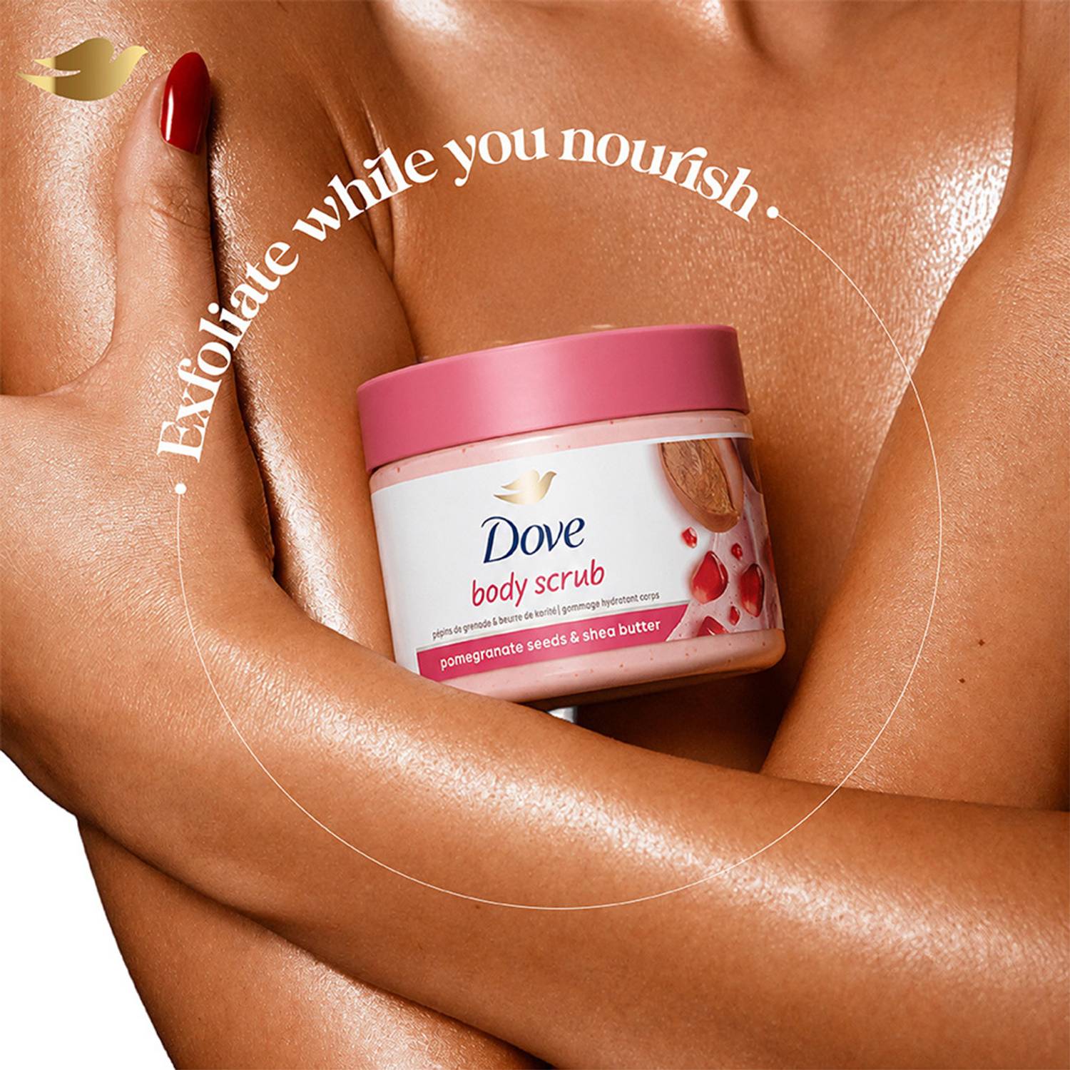 DOVE Exfoliating Scrub Shea Butter Pomegranate Seeds - Image 4