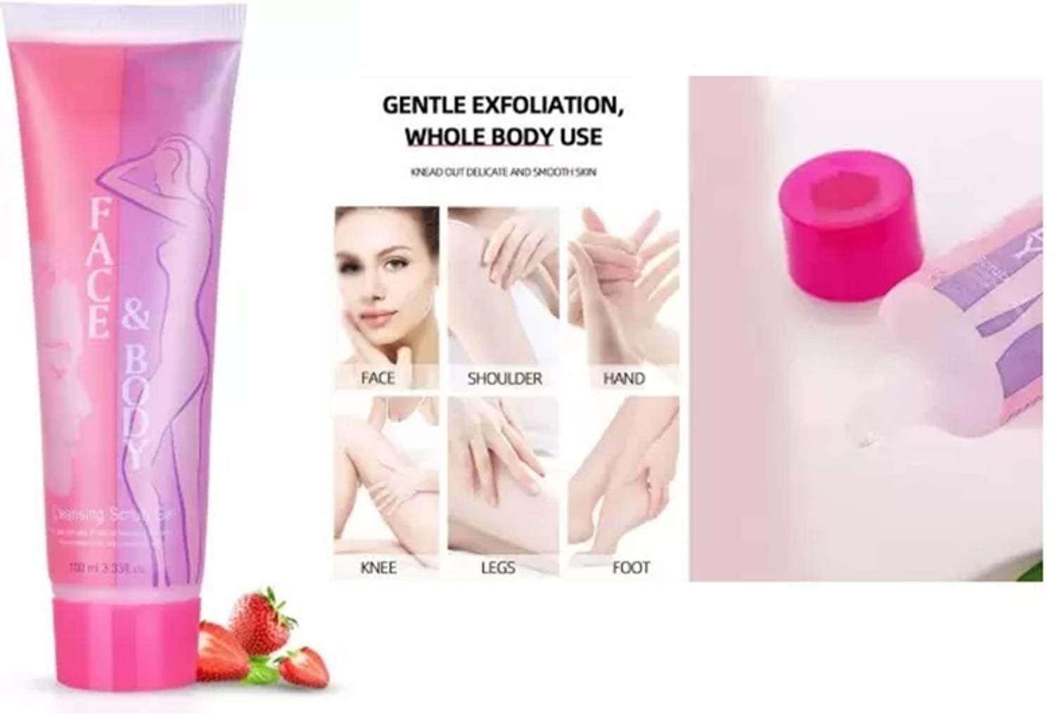 Amaryllis Perfect Skin Glow Girls Face And Body Cleansing Strawberry Gel Scrub Pack Of 1 Scrub
