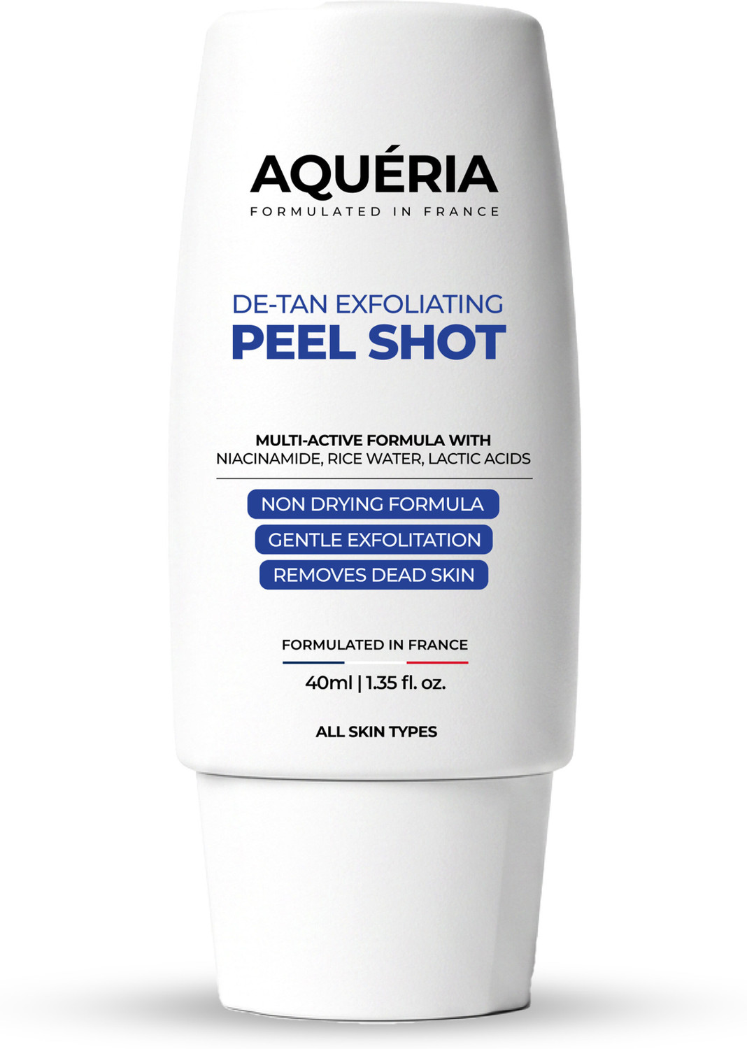 Image of Aqueria De-Tan Peel Shot with Niacinamide, Rice Water & Lactic Acid Tan Removal Scrub