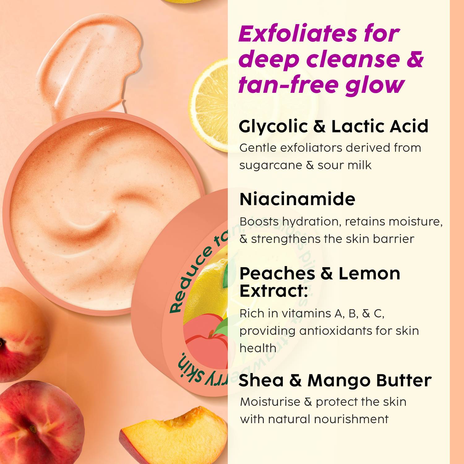 The Plant Fix Plix Peaches & Lemon Detan Scrub - Image 3