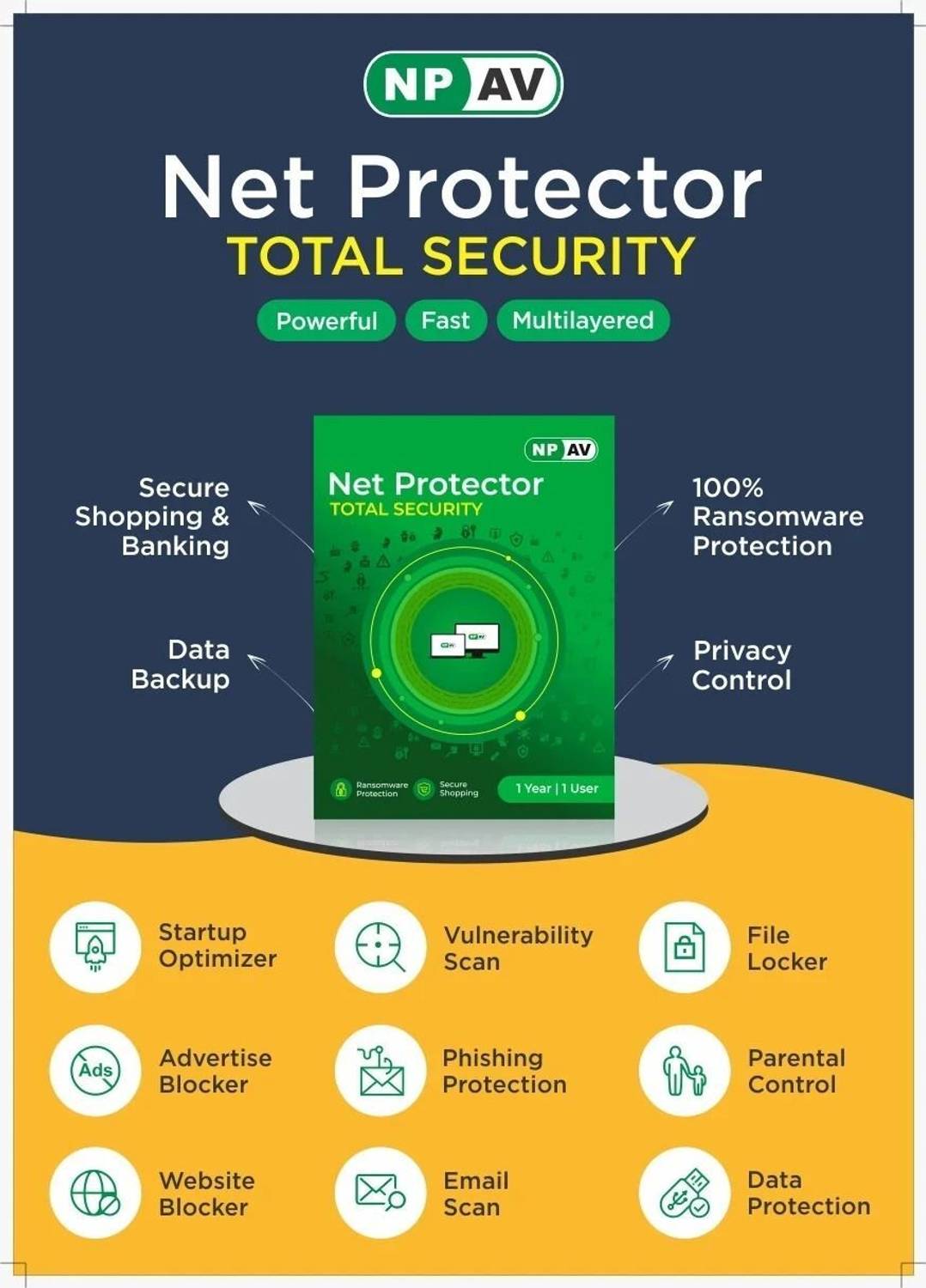 Net Protector Total Security 1 User 1 Year (Voucher)
