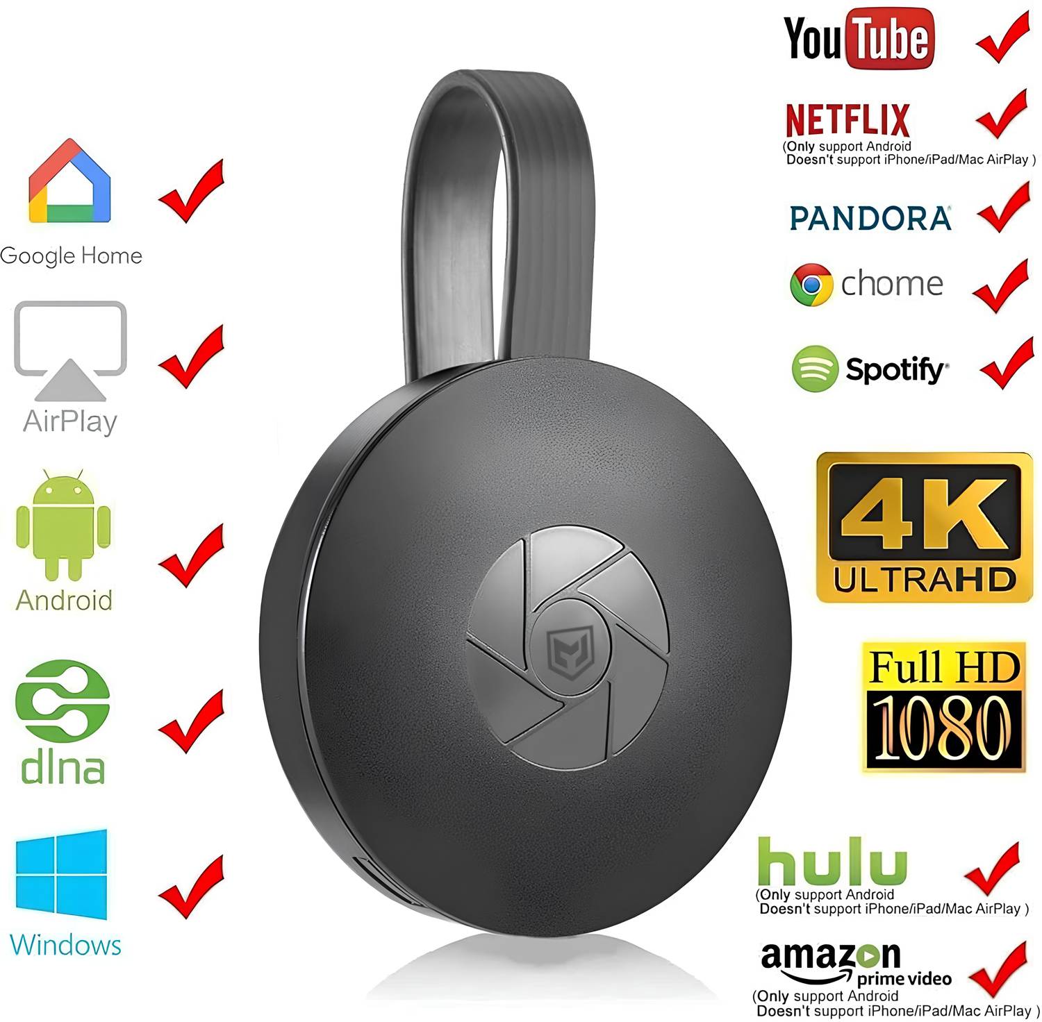 Clairbell Chromecast Ultra 4K (Streaming Device) with HDR and Fast