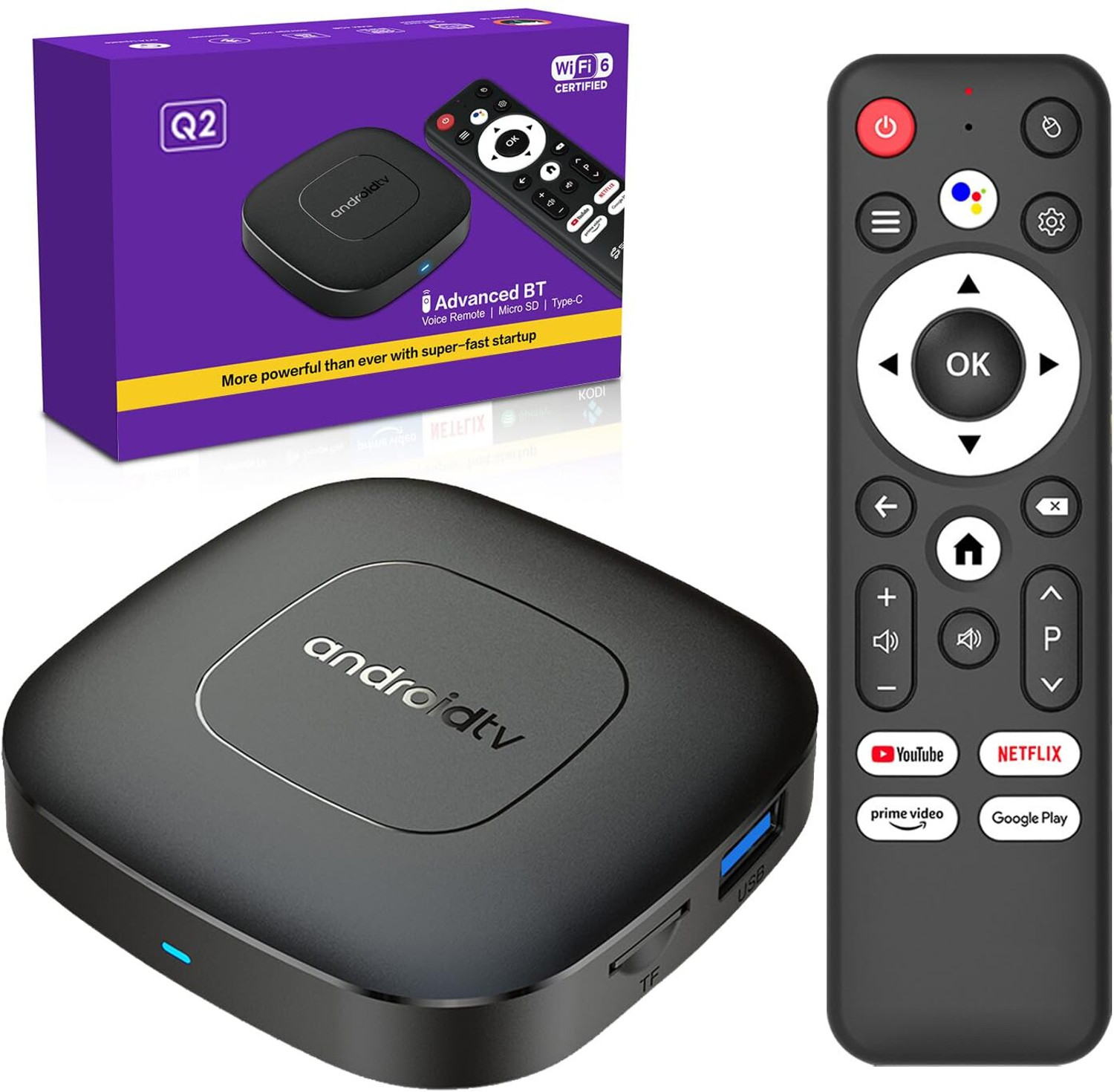 Image of DIVYE Q2 Android TV Box 4K Smart TV Box 4GB RAM + 32GB Storage Media Streaming Device