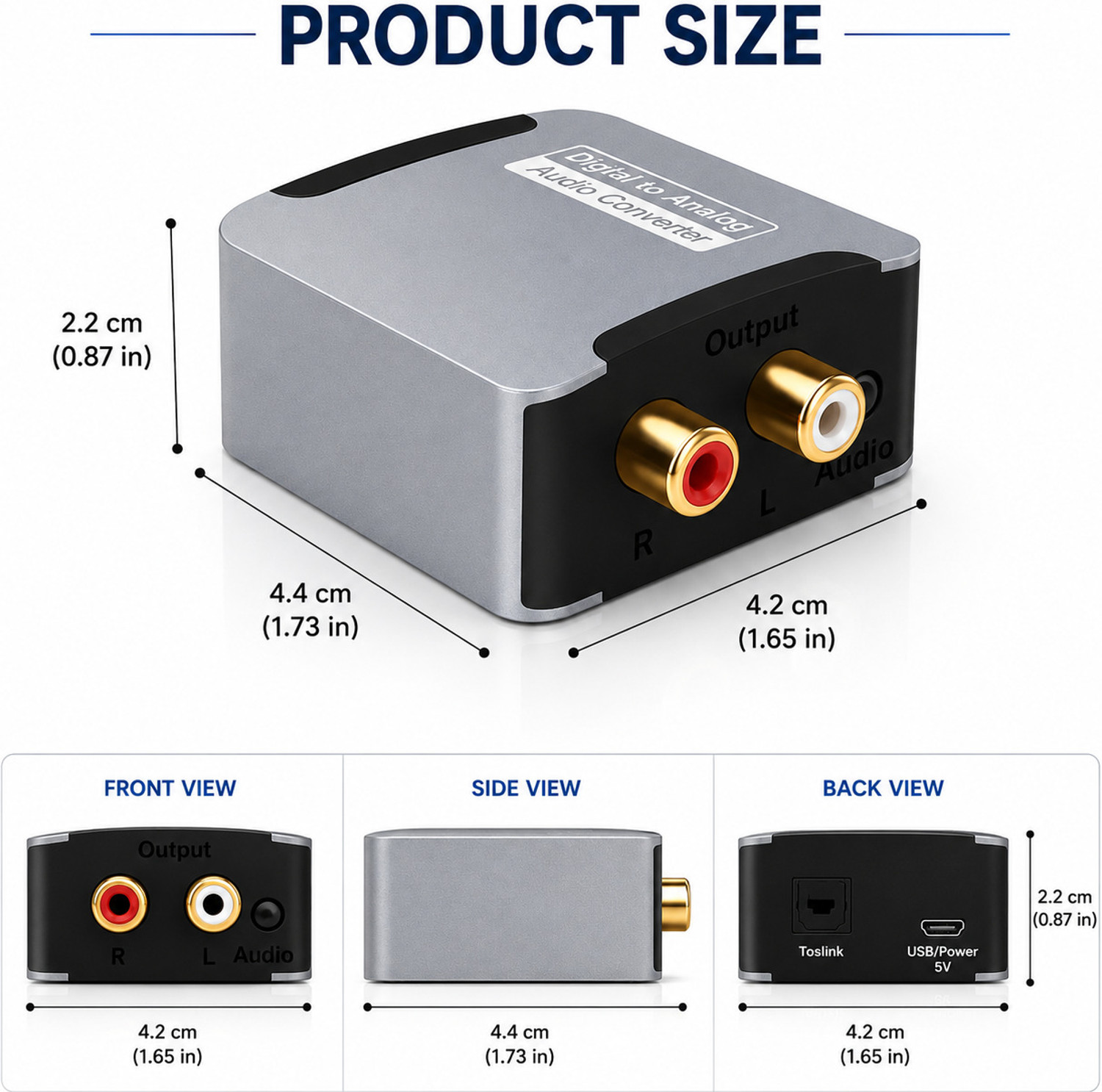 Image of Tobo Digital Optical Coax to Analog RCA Audio Converter Adapter TD-518H Media Streaming Device