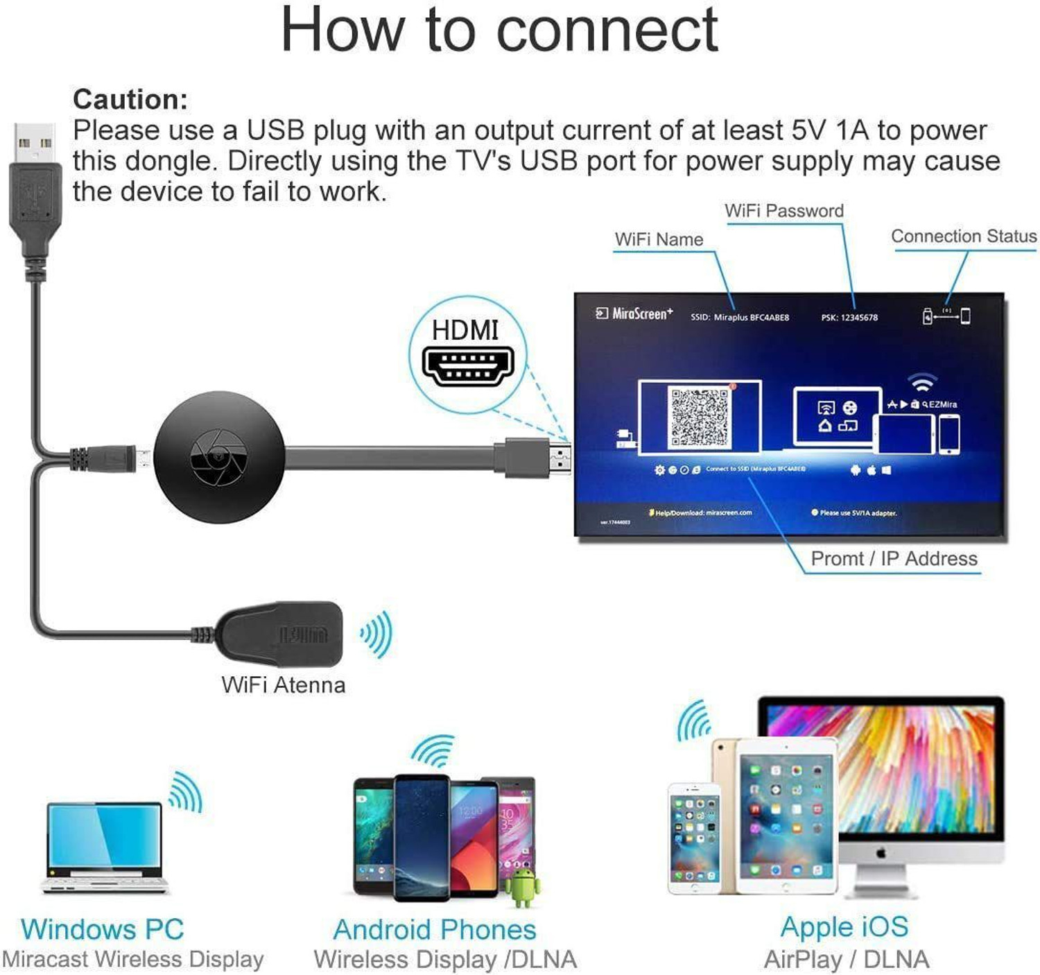Image of VELOGK ChromeCast Portable Wireless Wi-Fi Display Dongle TV Stick Media Streaming Device