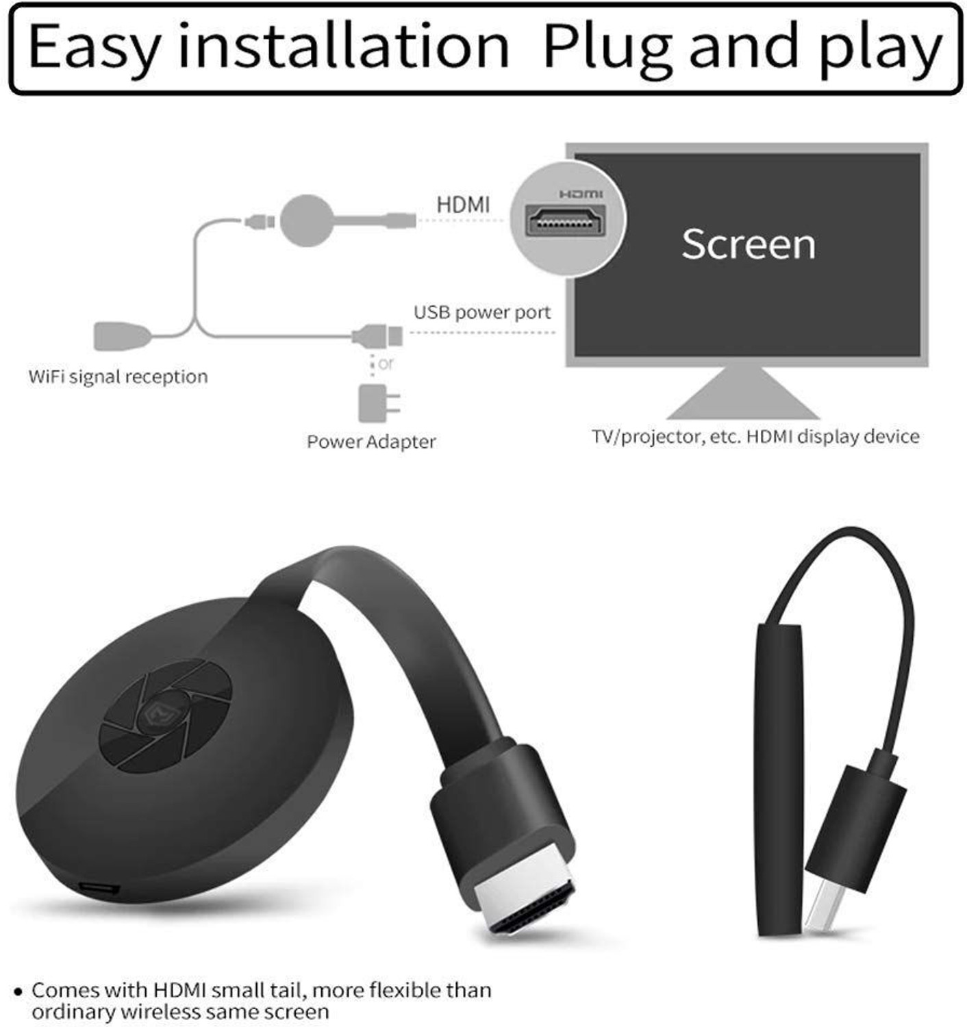Image of VELOGK ChromeCast Portable Wireless Wi-Fi Display Dongle TV Stick Media Streaming Device