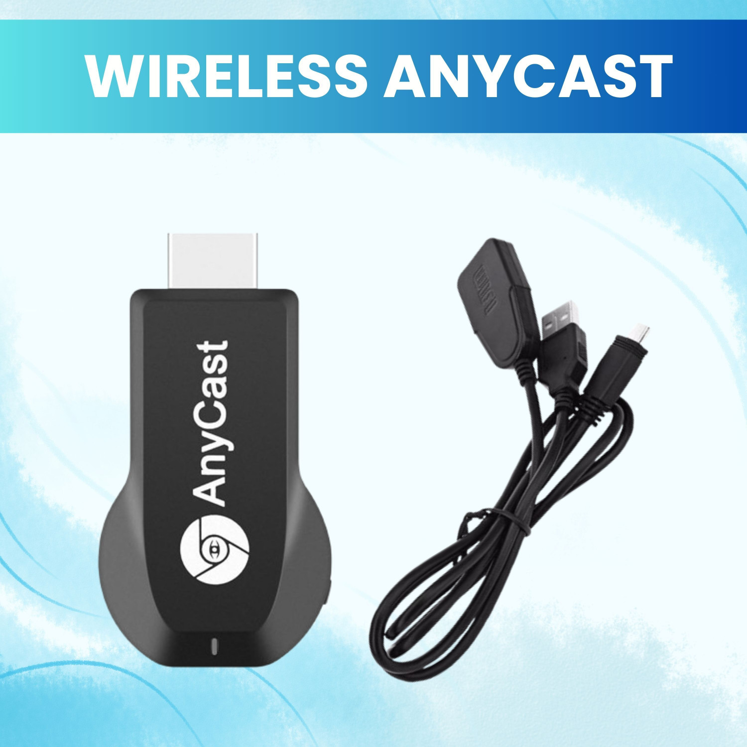 Image of Clairbell AnyCast (Wireless HDMI) Display Adapter with 1080p Streaming & Multi-DeviceQ165 Media Streaming Device (Black)
