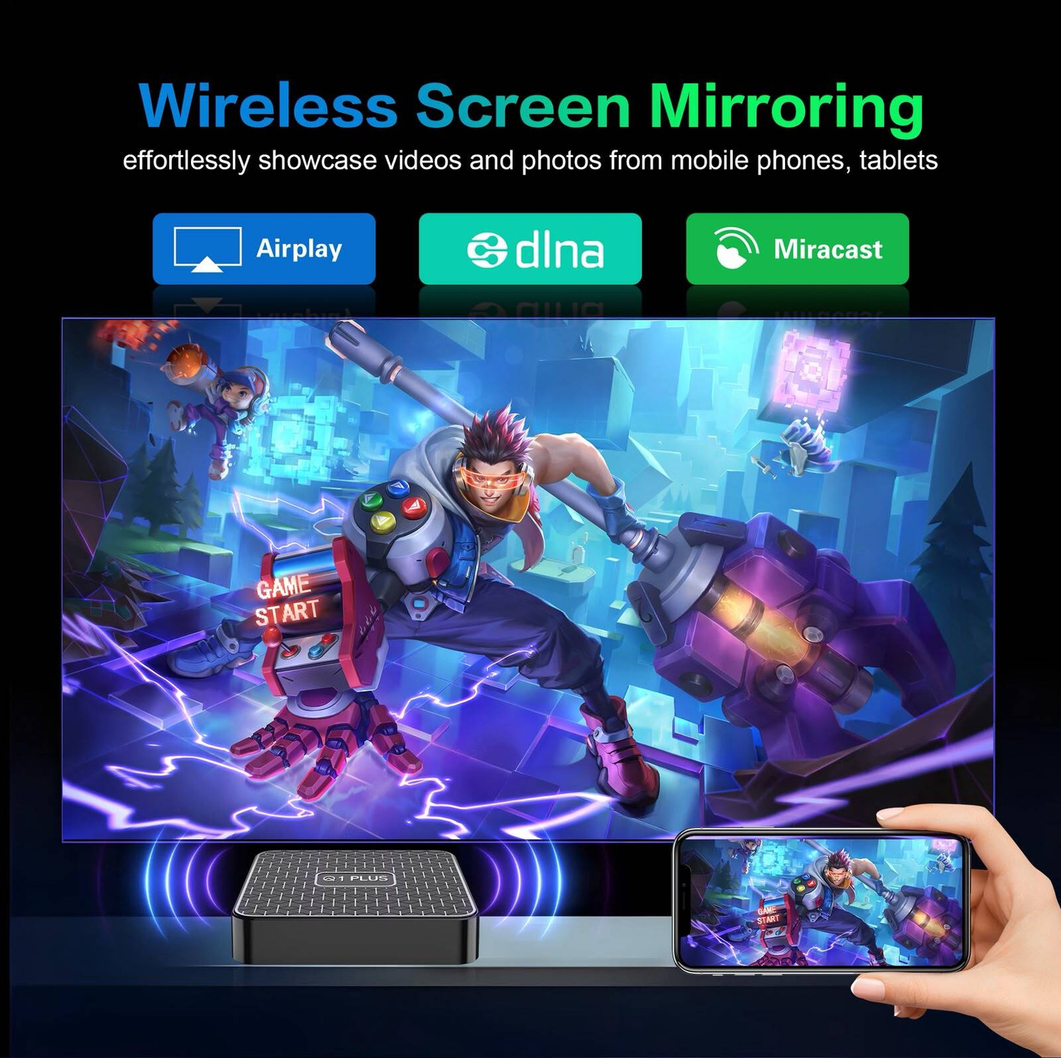 Image of DIVYE Q1 Plus Android Box H313 4GB RAM 32GB ROM Quad-core WiFi 2.4GHz Support 4K H.265 Media Streaming Device