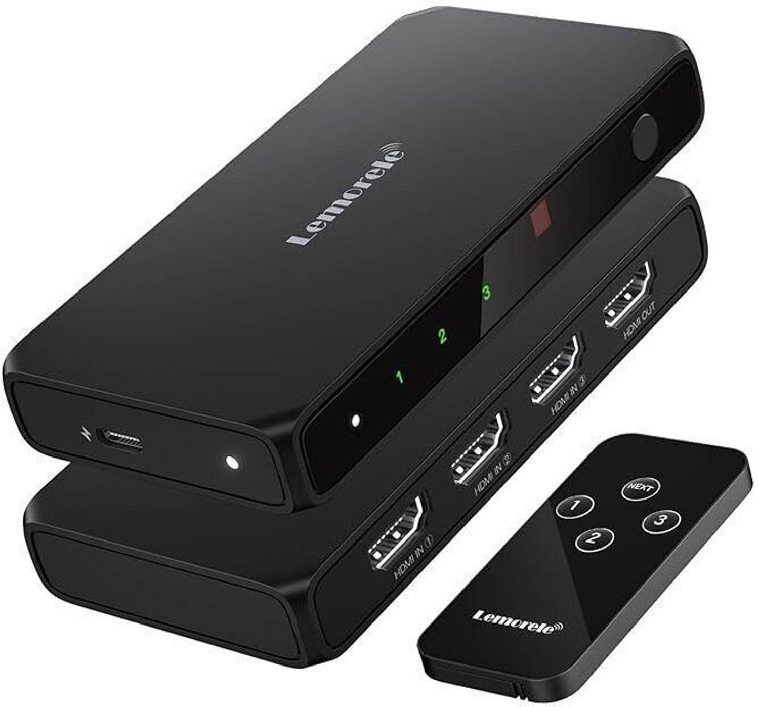 Lemorele 4K HDMI Switch 3 in 1 Out HDMI Splitte Triple Selector w