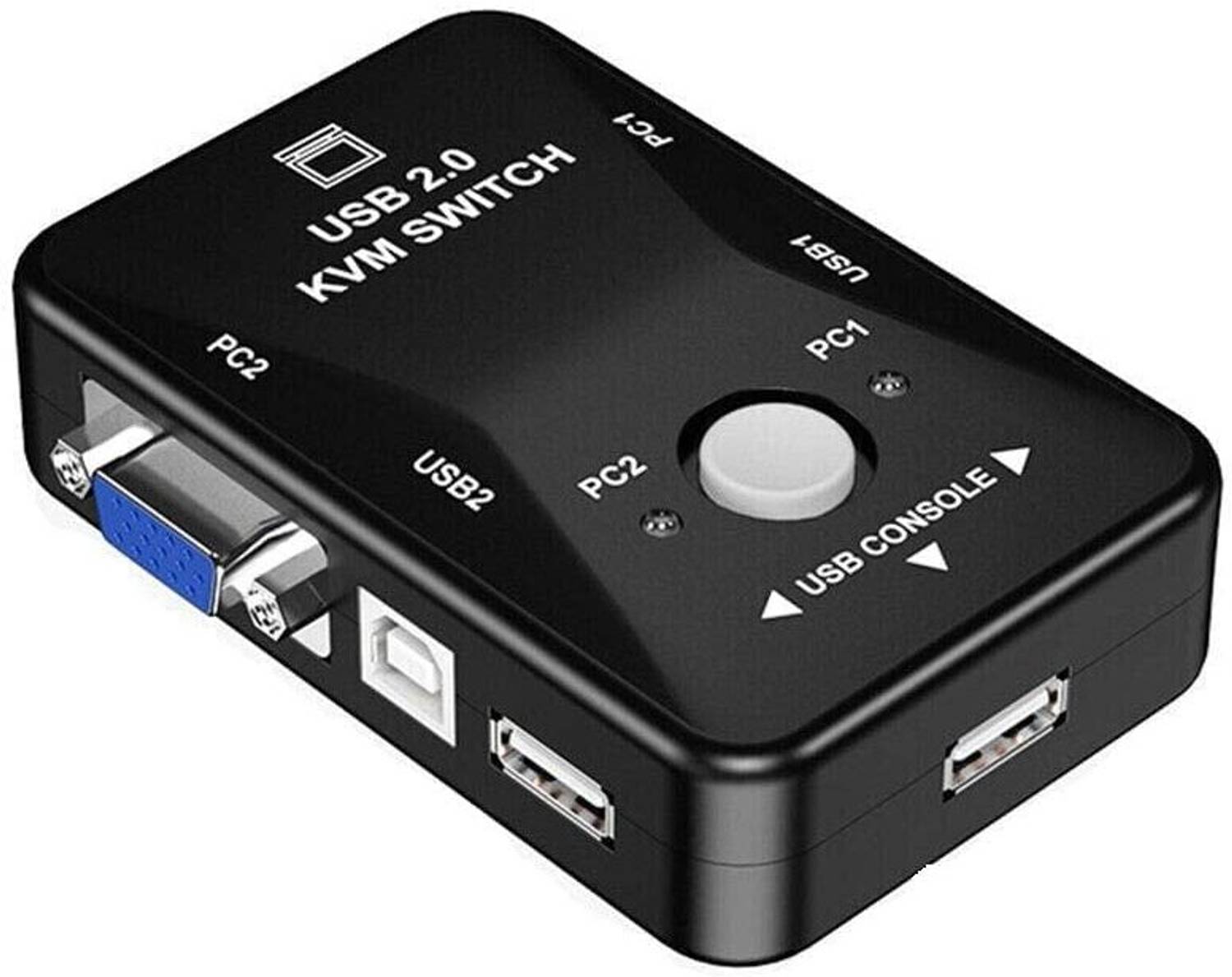 1Goal 2 Port KVM Switch USB 2.0 KVM Switch Box to Control up to 2 Computers 2 in 1 Out Media Streaming Device