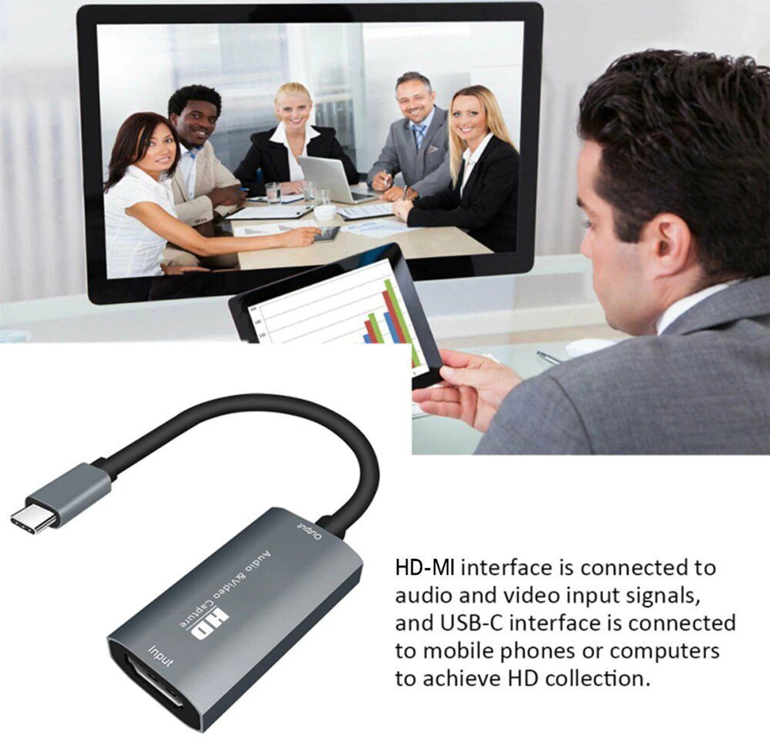 Image of microware HD 4K HDMI To USB-C Audio And Video Capture Card -Z29A Media Streaming Device