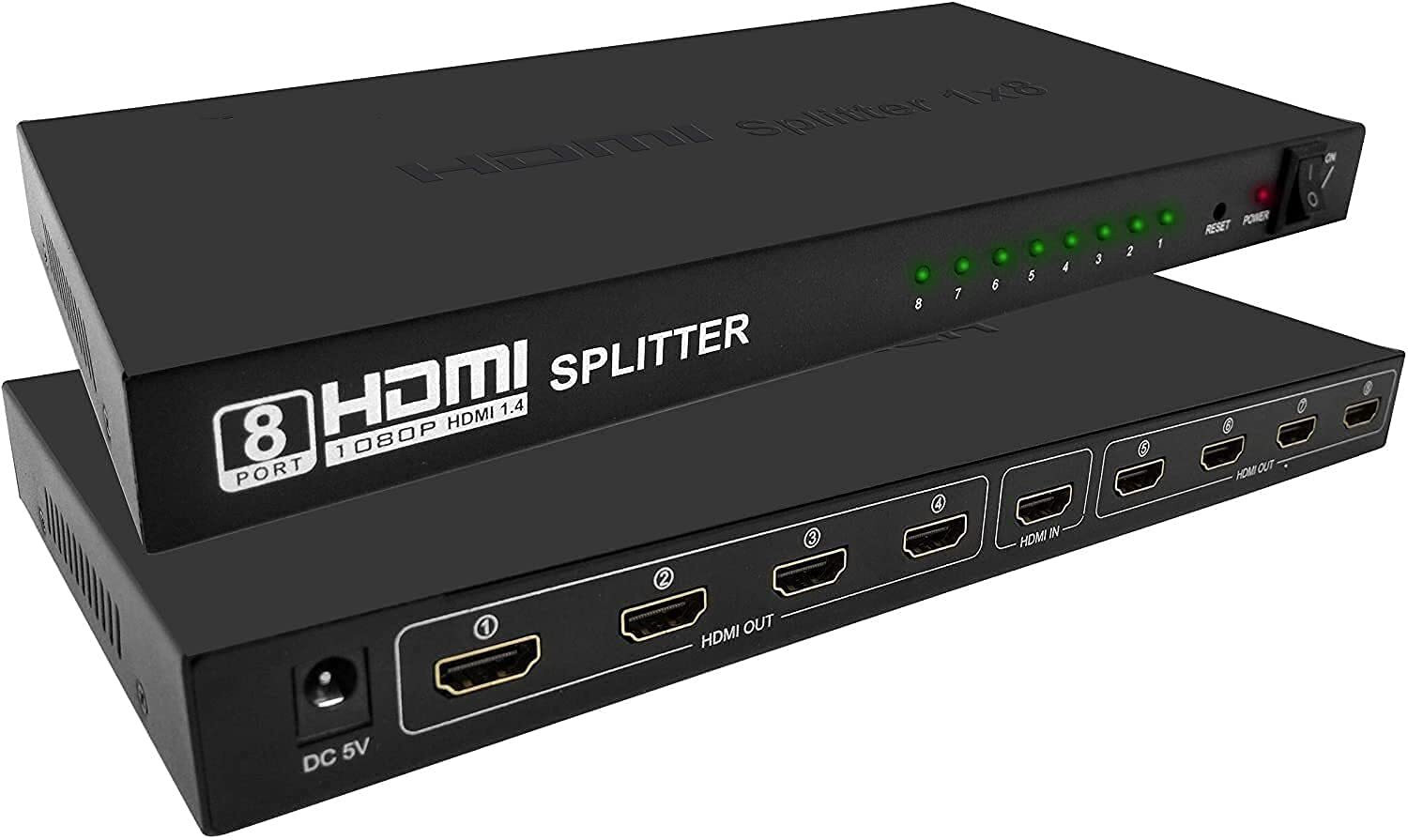 Image of 1Goal HDMI Splitter 1 in 8 Out HDMI Port,Support 3D 4Kx 2K Full HD 1080P forTV,Monitor Media Streaming Device