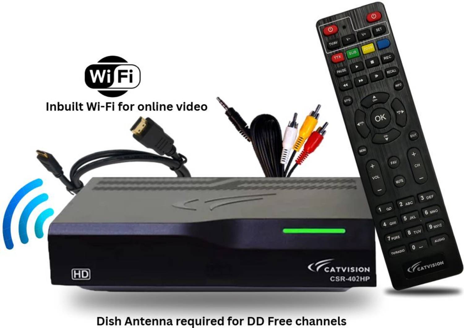 DISH// 「#DISH」 Catvision DD FreeDish DTH MPEG4 HD Set Top Box for 115+ FREE TV
