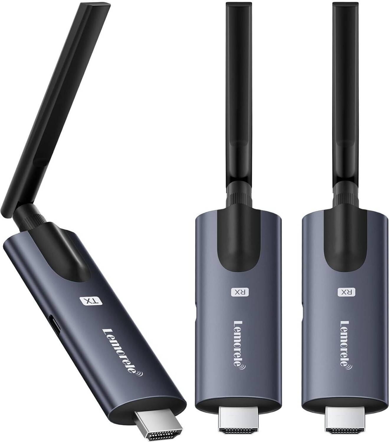 Lemorele Wireless HDMI Transmitter and 2 Receivers (Support APP R
