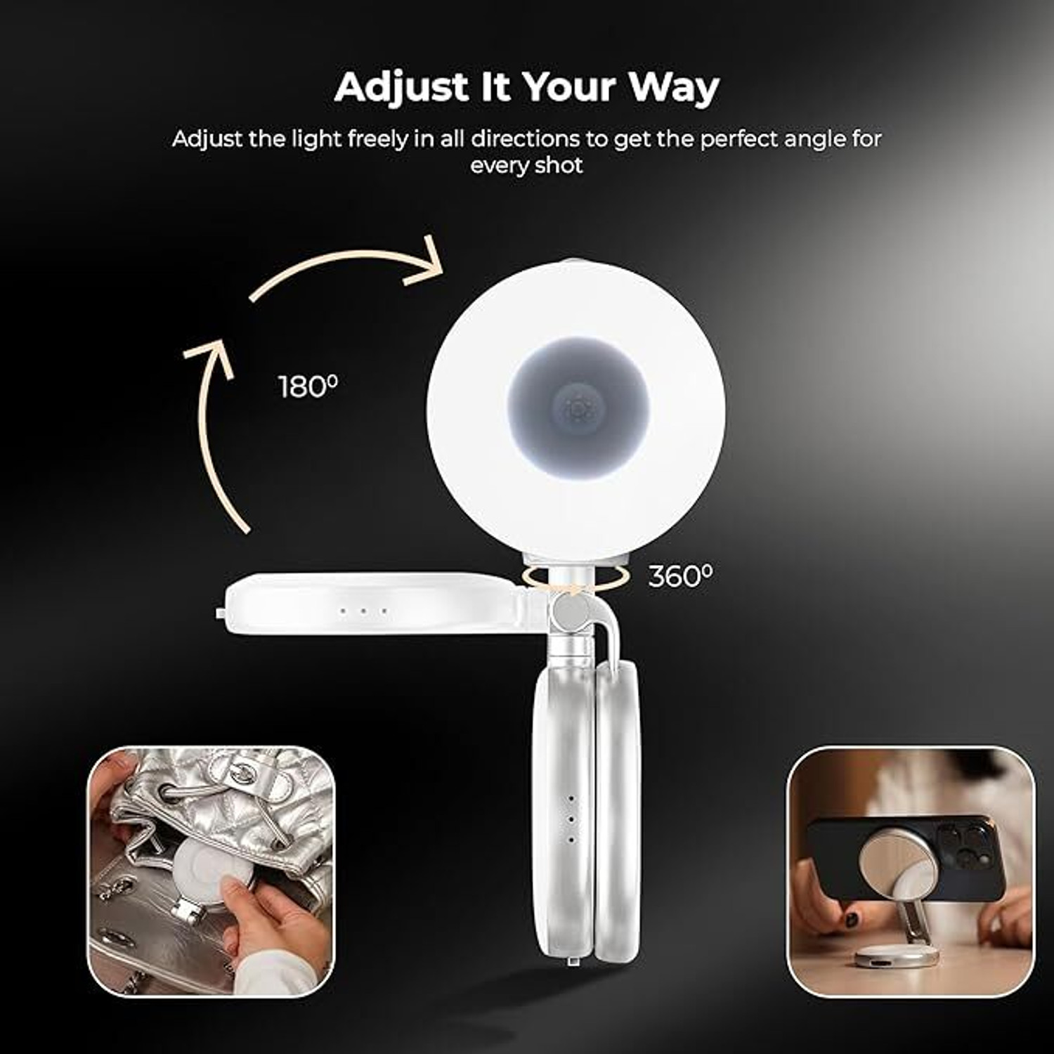 Image of DIGITEK 5.6 cm ring Selfie Flash (Adjustable Brightness Silver)