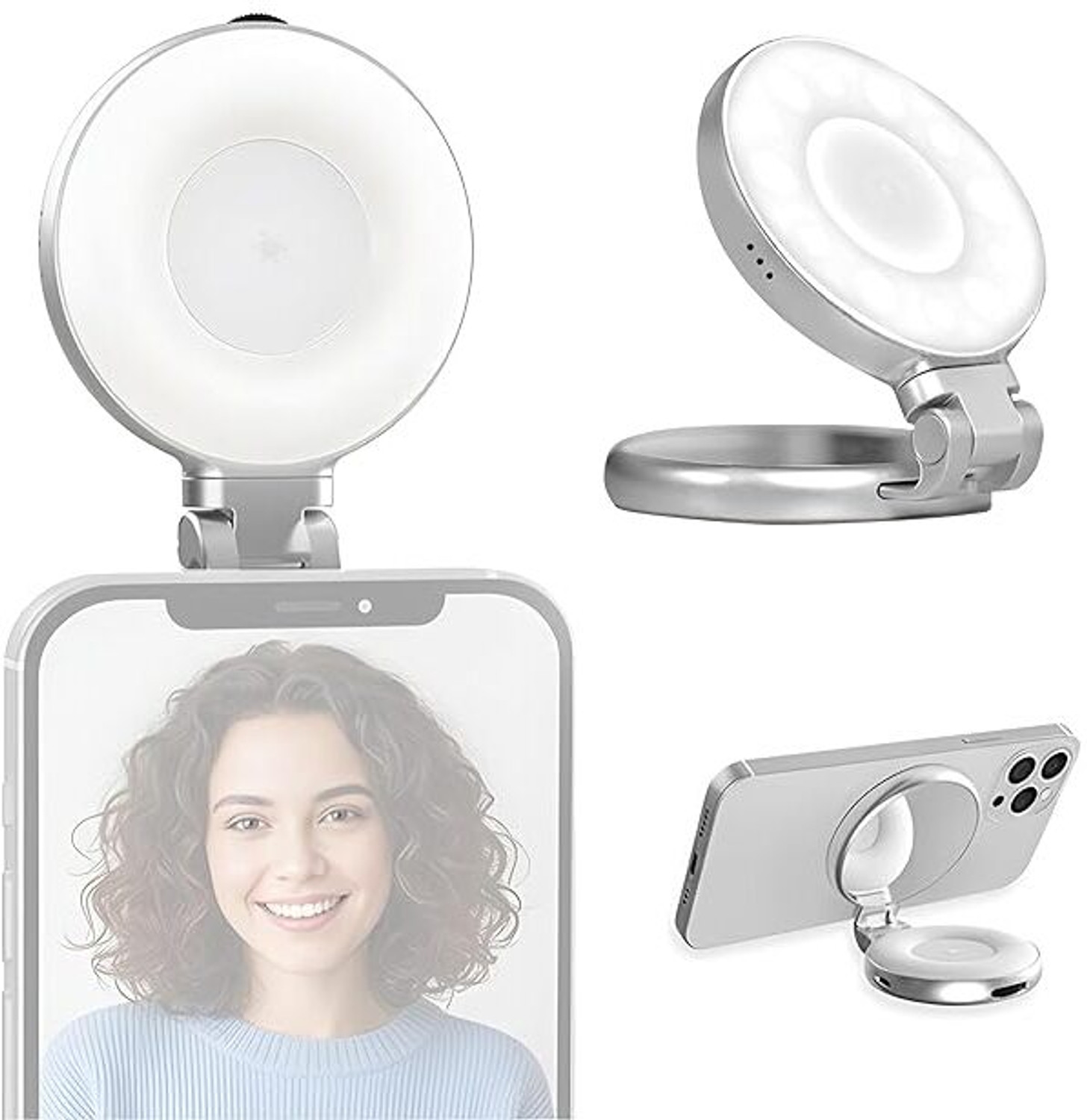 Image of DIGITEK 5.6 cm ring Selfie Flash (Adjustable Brightness Silver)