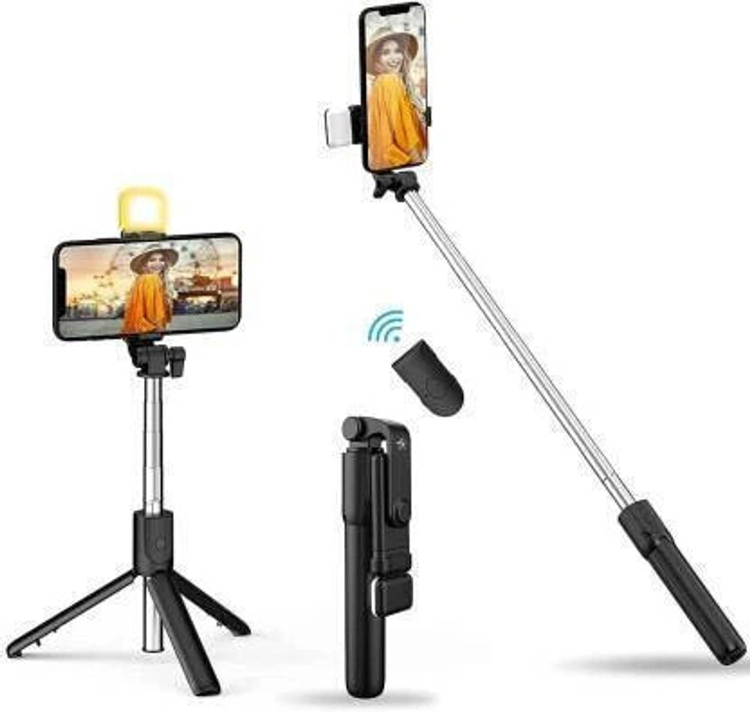 Image of SHAH ENTERPRISES Wireless Remote selfie stick R1S Bluetooth Selfie Stick Flash
