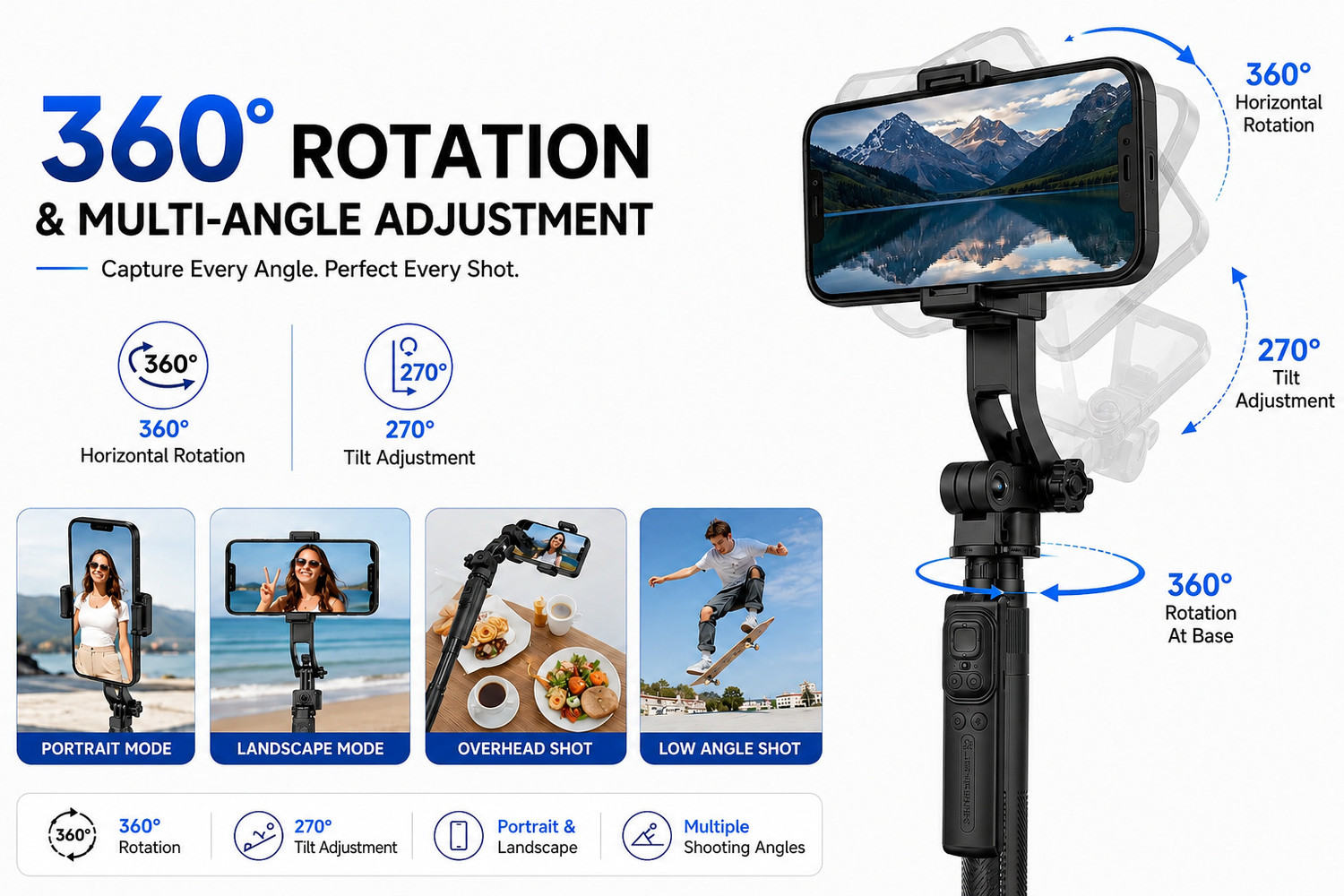 Image of Expro C17 Auto Face Tracking AI Gimbal Selfie Stick Tripod Stand, Detachable Bluetooth Remote Compatible for iPhone /Android, Best for Vlogging /Photo Shoot (C17 AUTO FACE Tracking SEFIE Stick) Bluetooth Selfie Stick