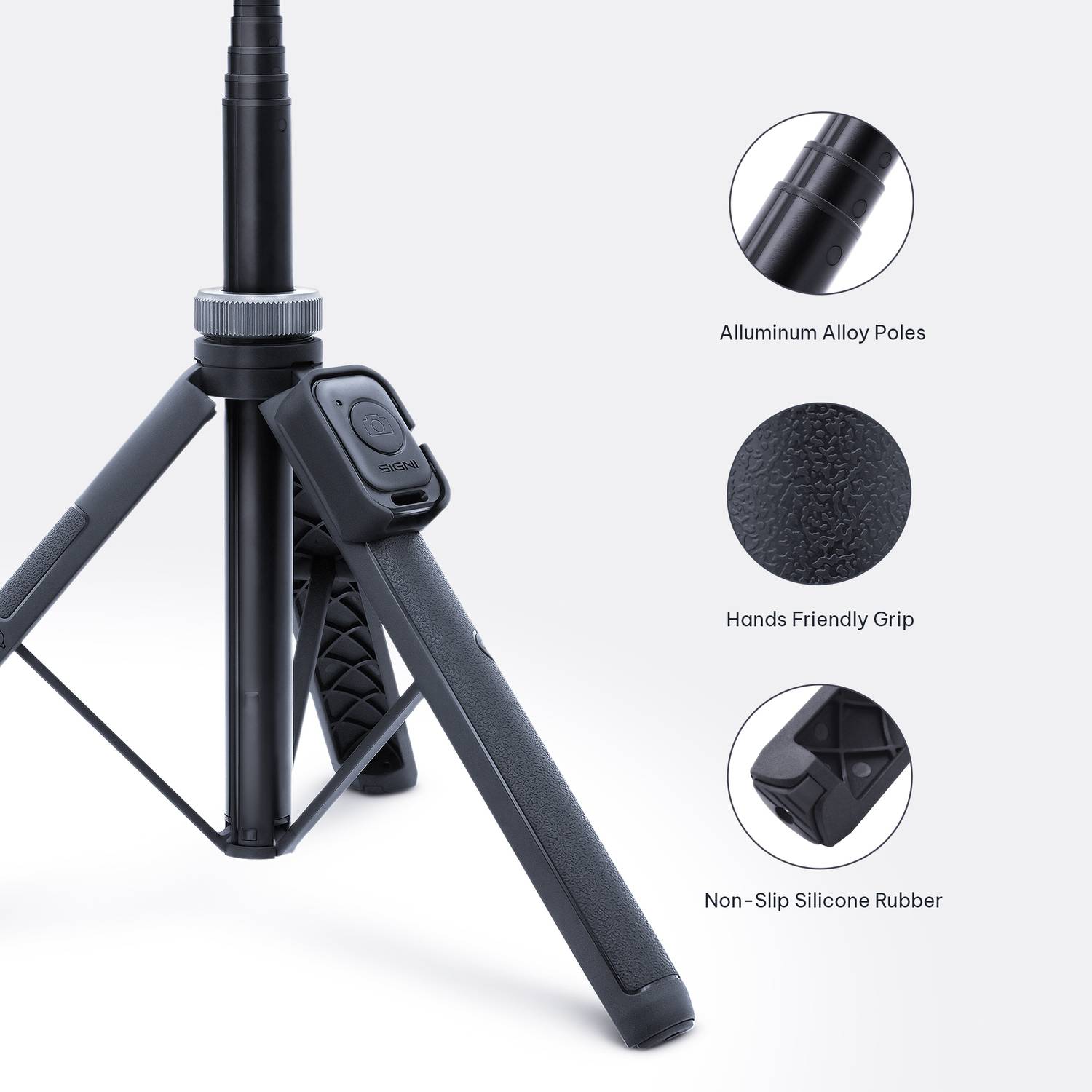 SKYVIK SIGNIPOD Tripod Selfie Stick Bluetooth Black - Image 2