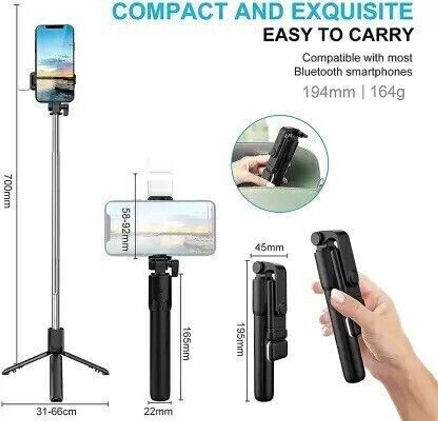 Image of somprise Bluetooth Selfie Stick