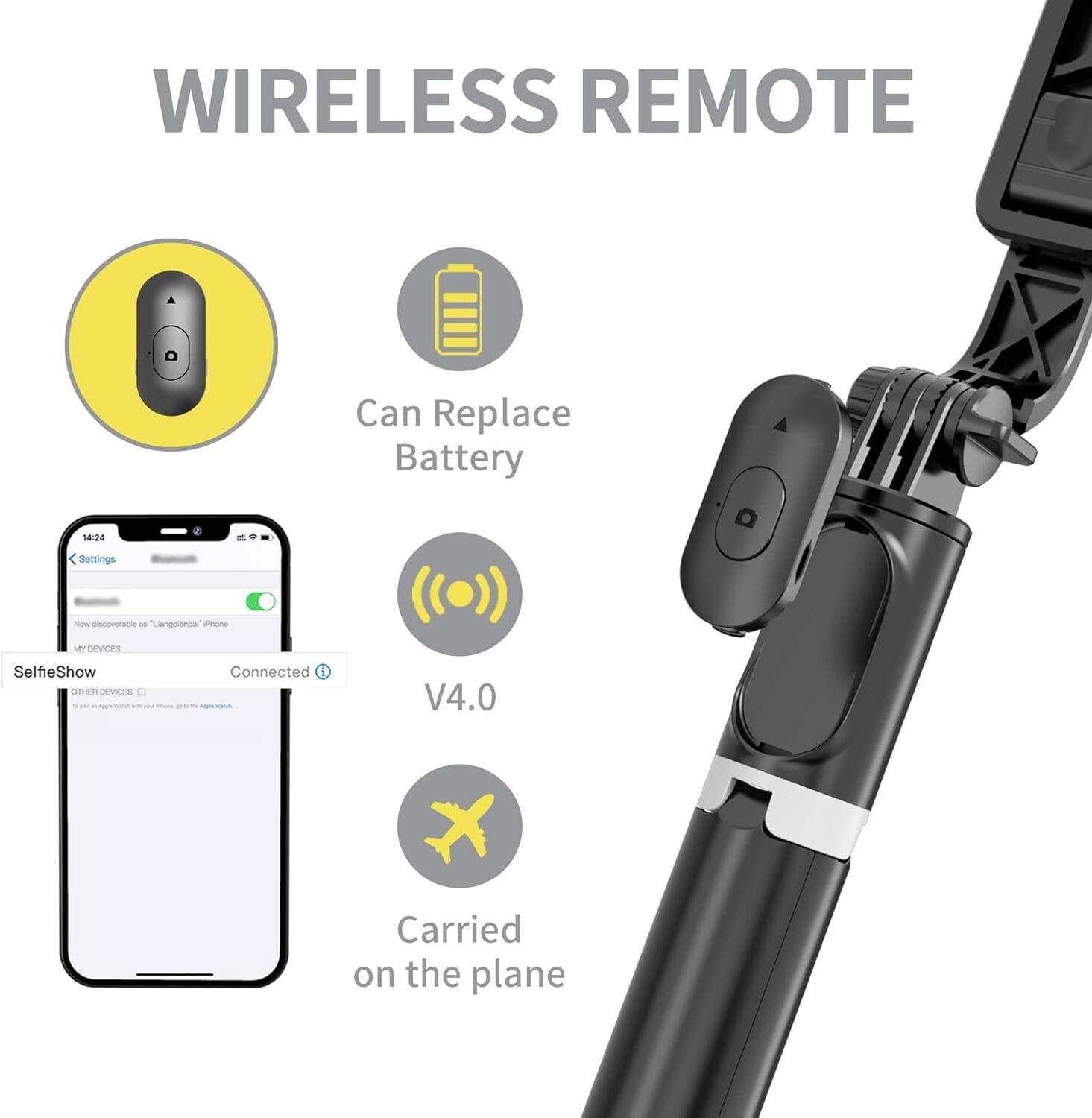 Image of CAREXO Bluetooth Selfie Stick
