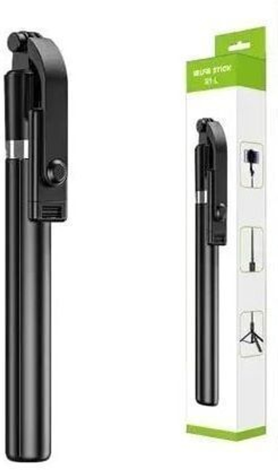 Image of BASS BLING 6.5 Ft (170 cm) Steel Selfie Stick with Tripod & Bluetooth Remote | 360 Rotatable Holder - Android & lightining Compatible Bluetooth Selfie Stick