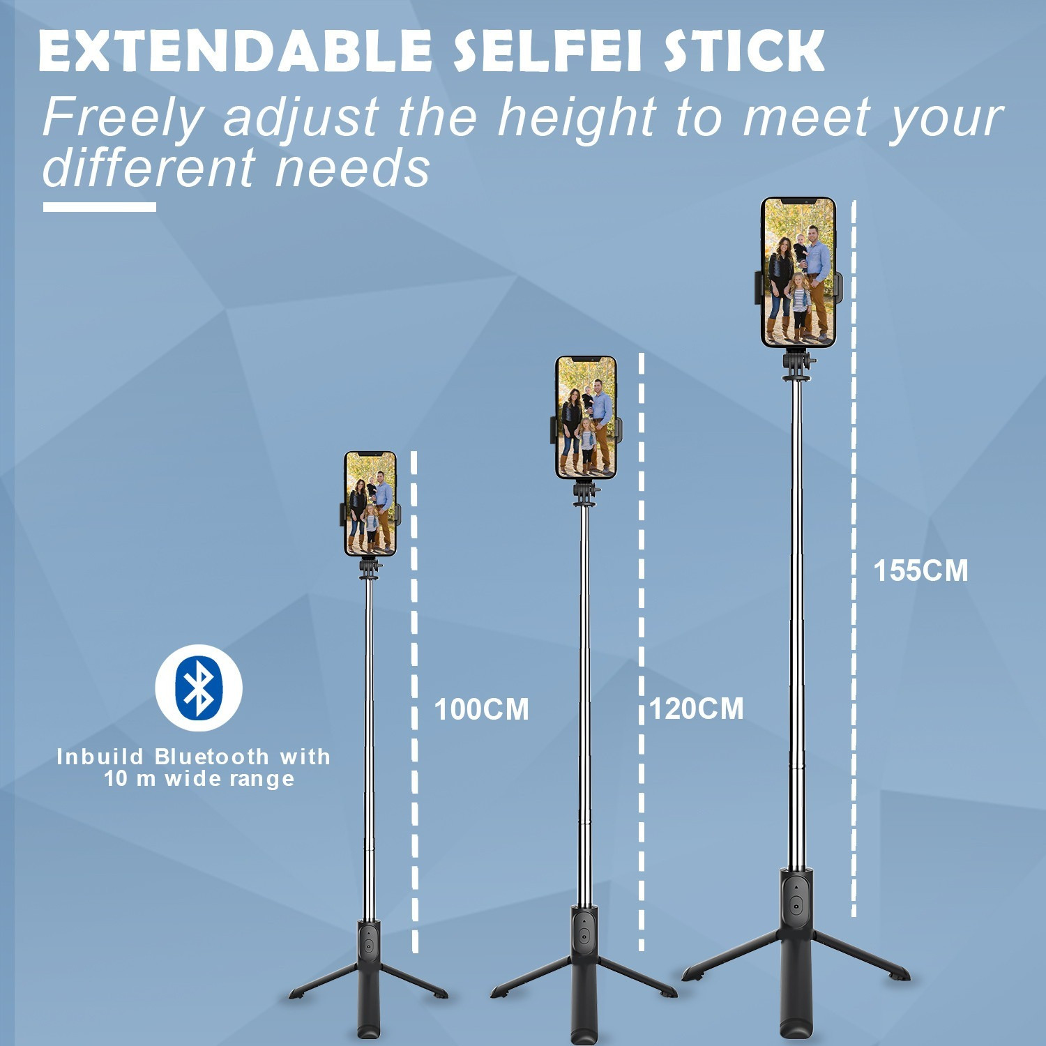 Image of BSVR Perfect Design Selfie Stick with Light, Multi Purpose Use Bluetooth Remote BS102 Bluetooth Selfie Stick