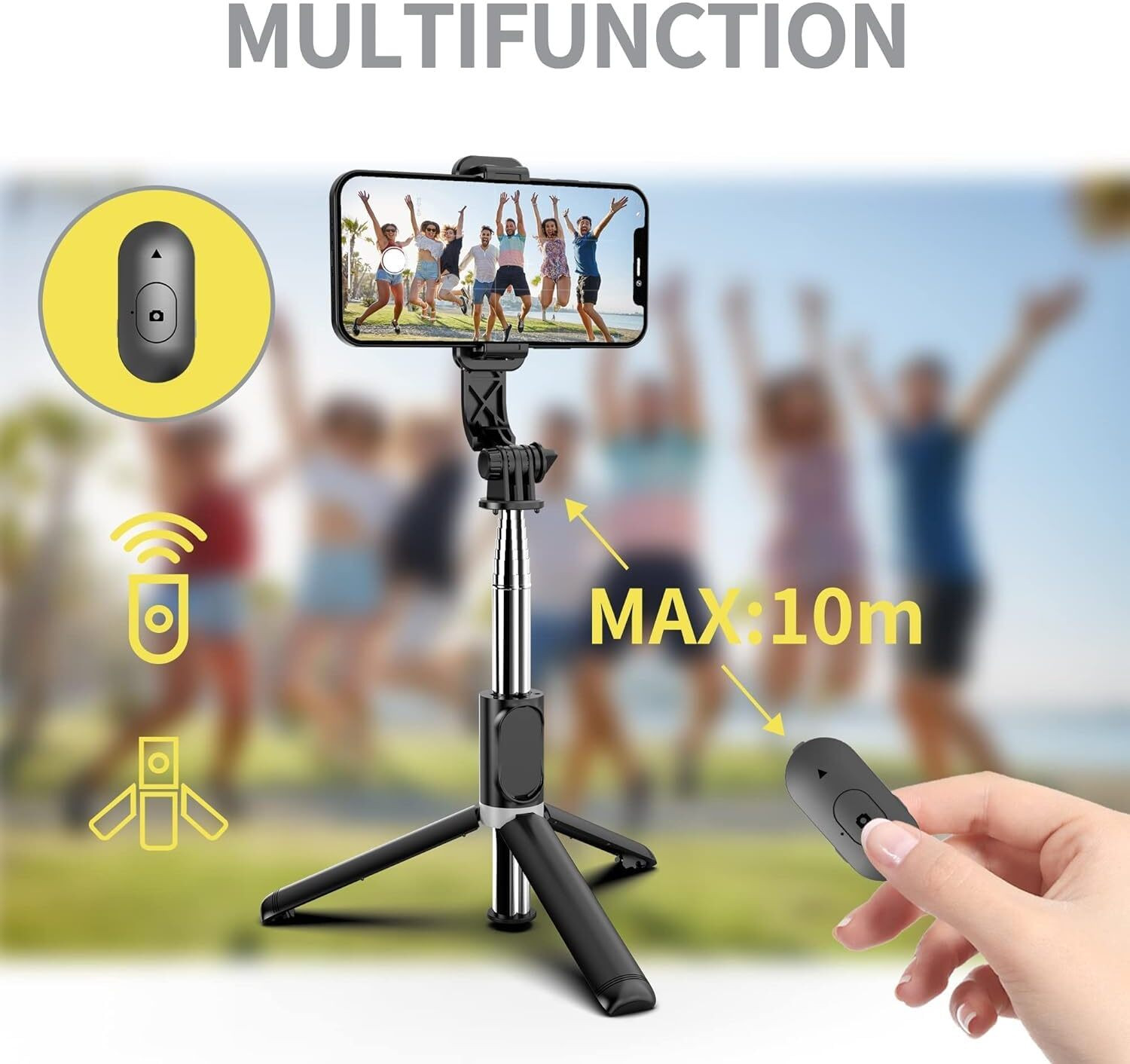 Image of CAREXO Bluetooth Selfie Stick
