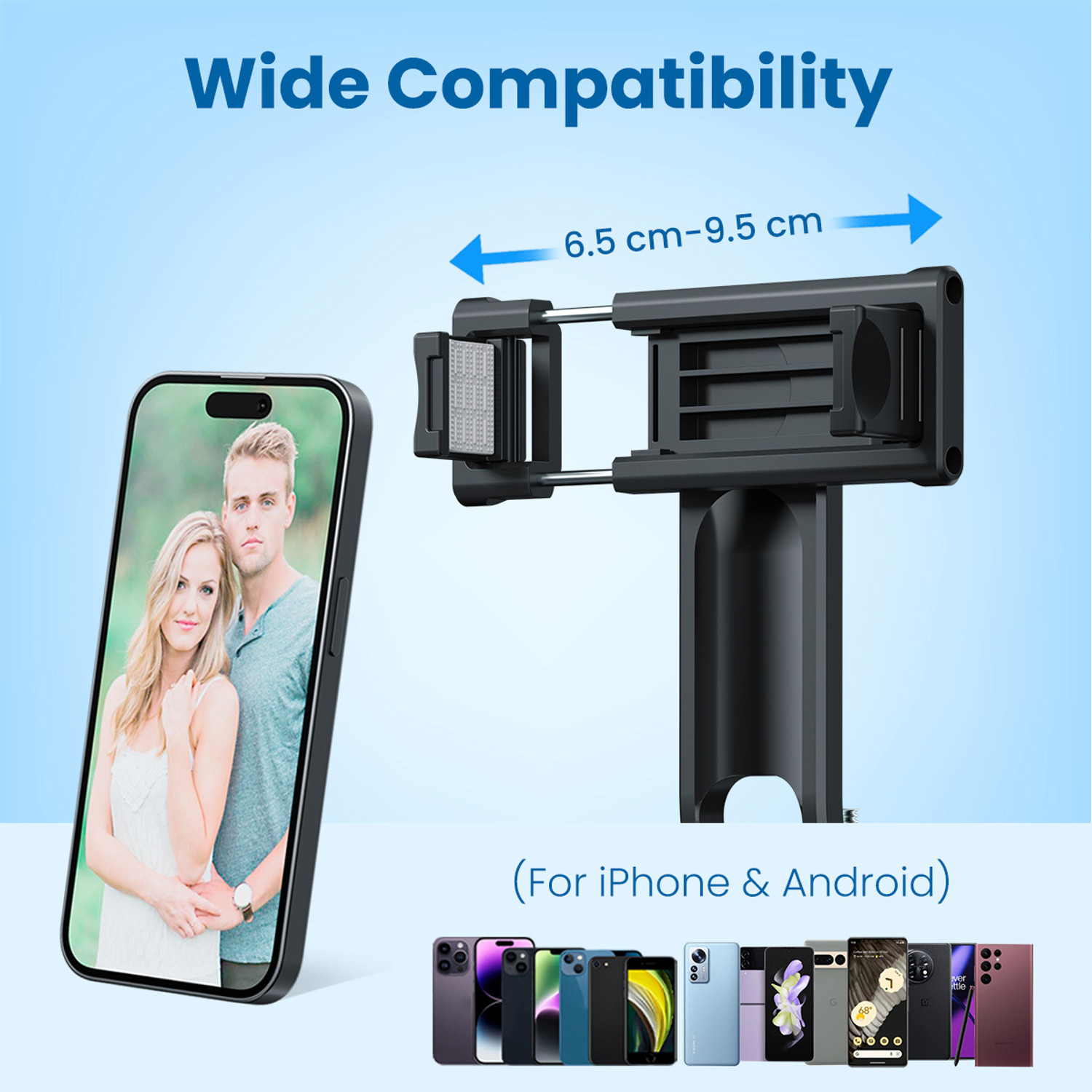 Image of Portronics Lumistick 2 Smart Selfie Stick, 6ft Tripod Stand,3 in 1 Multifunctional design Bluetooth Selfie Stick
