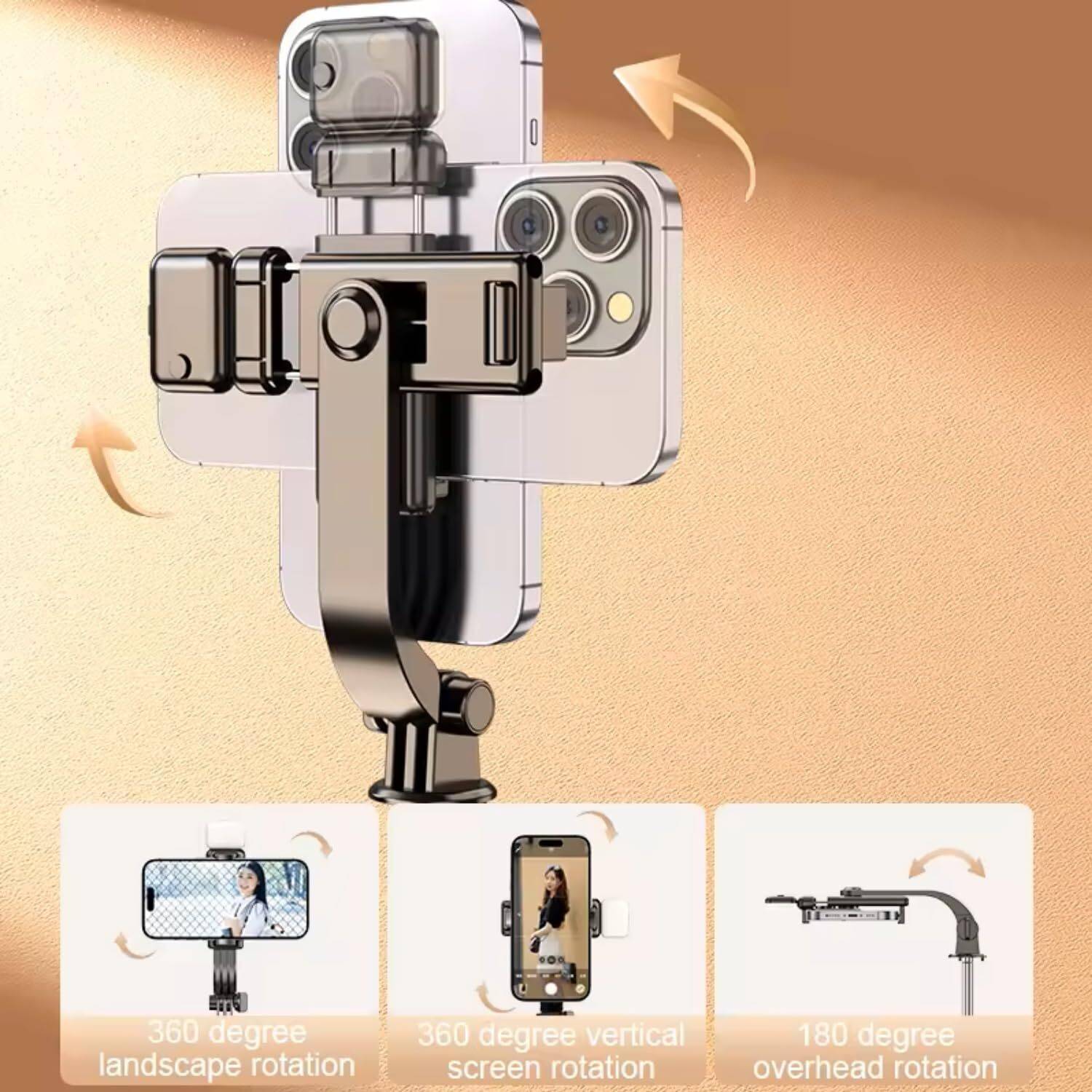 Hold 63" Selfie Stick Tripod with Light - Image 2