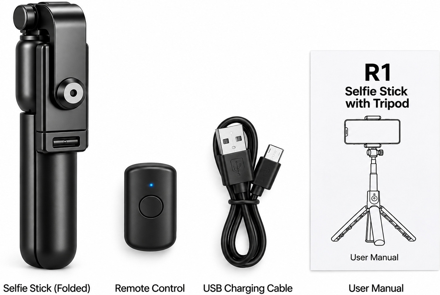 Image of frestack R1 Selfie Stick with Tripod, Phone Stand & Wireless Remote, Compatible with Mobile Phones Bluetooth Selfie Stick