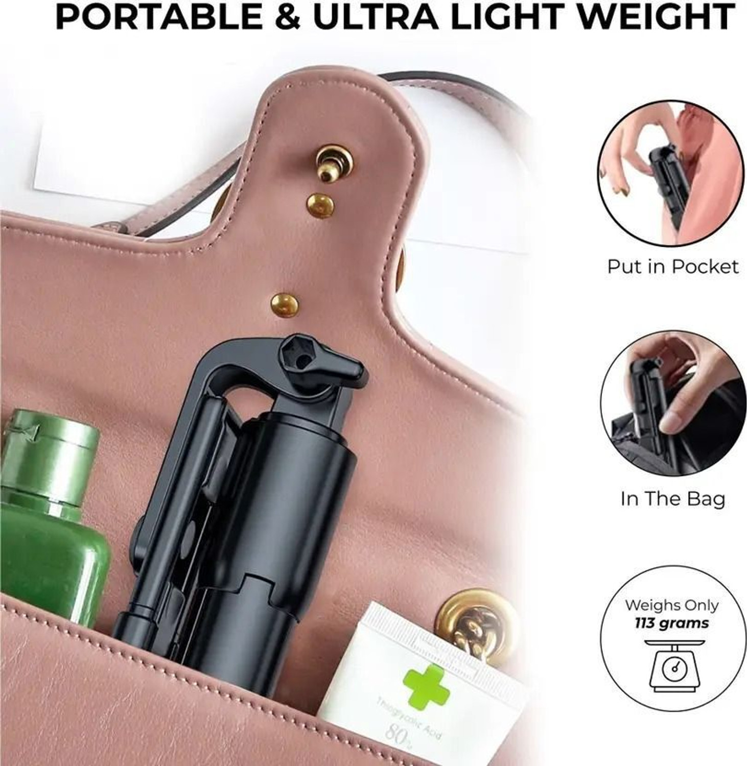 Image of Flipkart SmartBuy R1 Bluetooth Selfie Stick with Remote, 3-in-1 Multifunctional Selfie Stick, Tripod, Monopod Stand & Mobile Stand Compatible with All Mobile Phones Bluetooth Selfie Stick