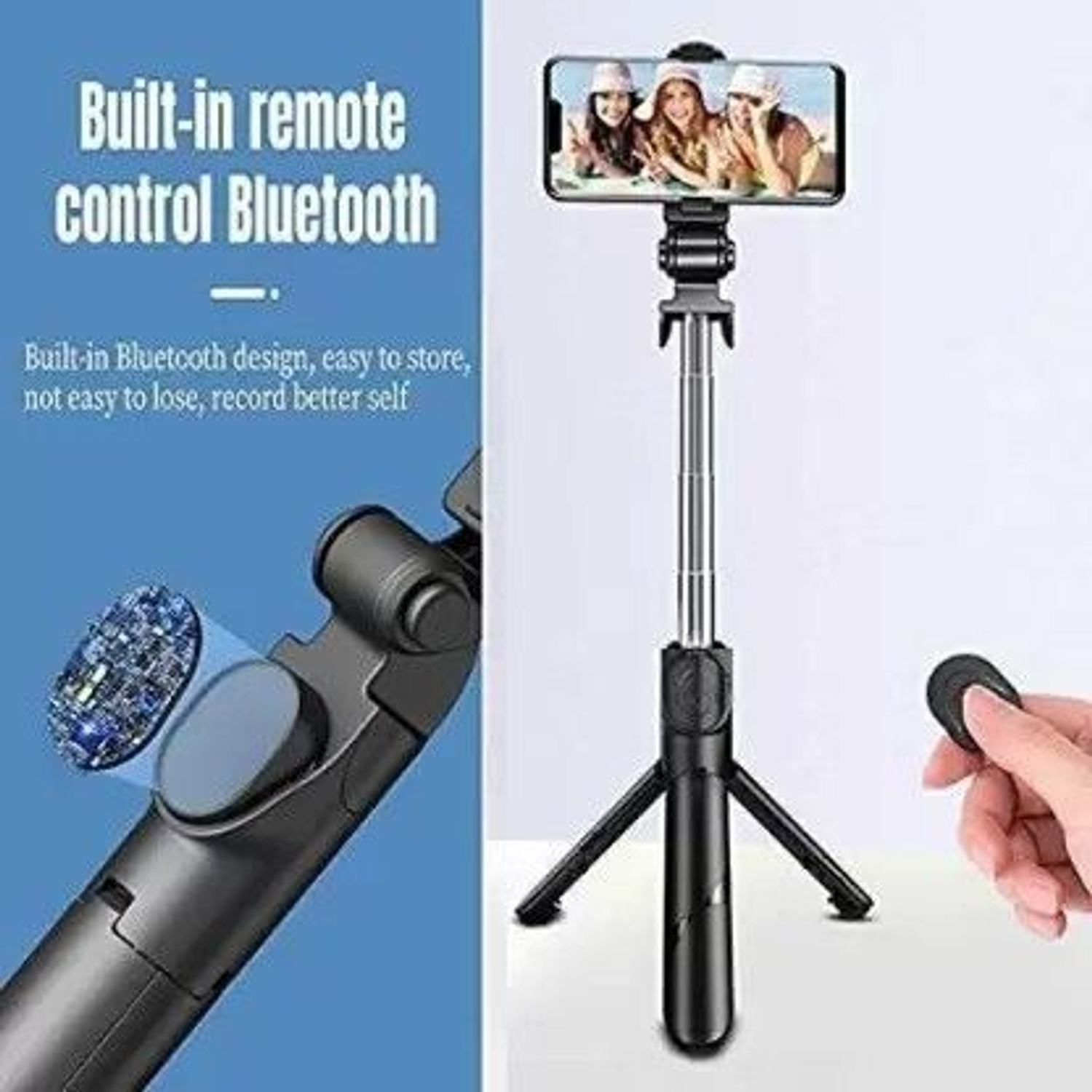 Image of NETZI XT-02 Selfie Stick with Tripod Stand @546 Bluetooth Selfie Stick