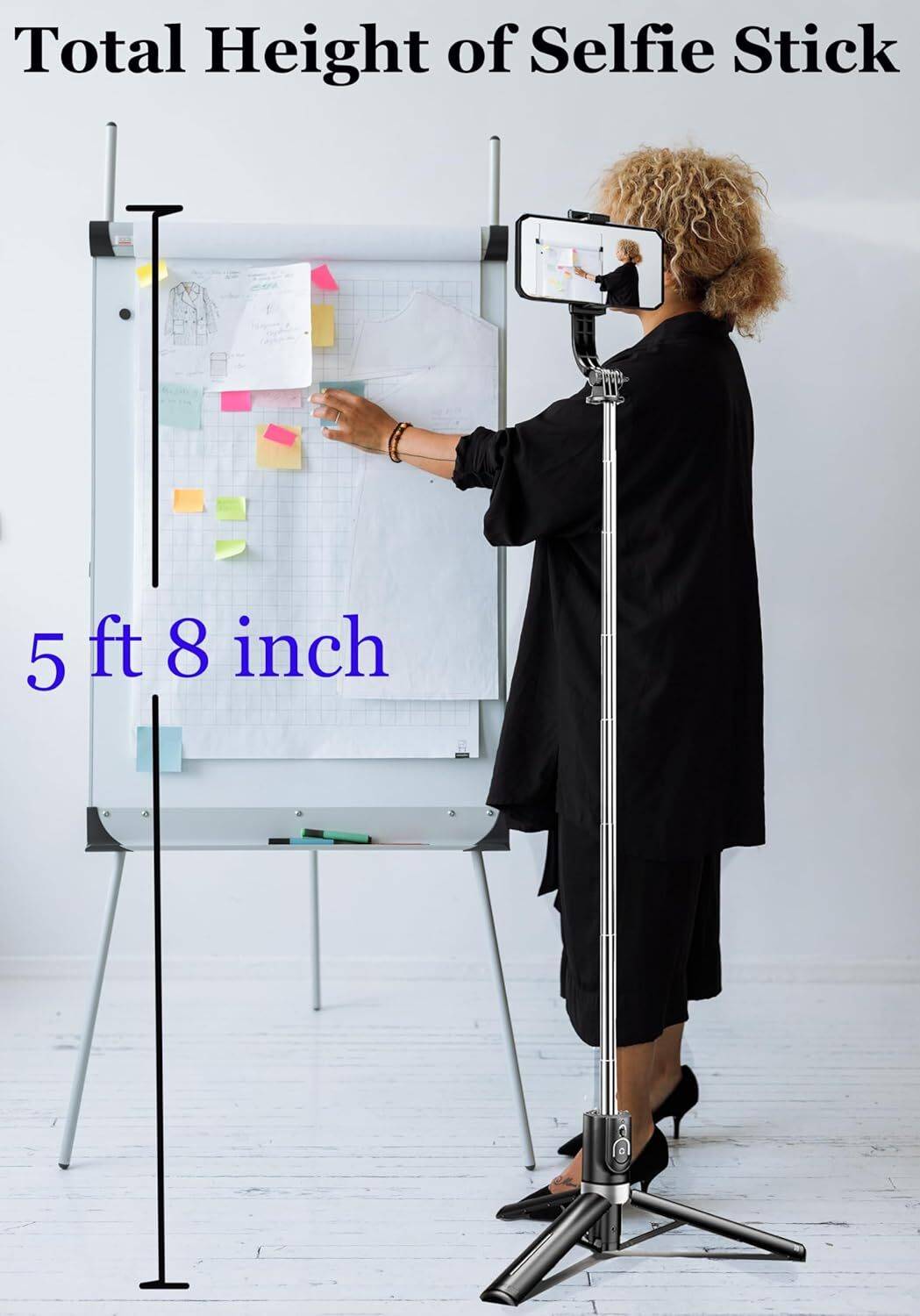 Hold 170cm Selfie Stick with Bluetooth Remote - Image 3